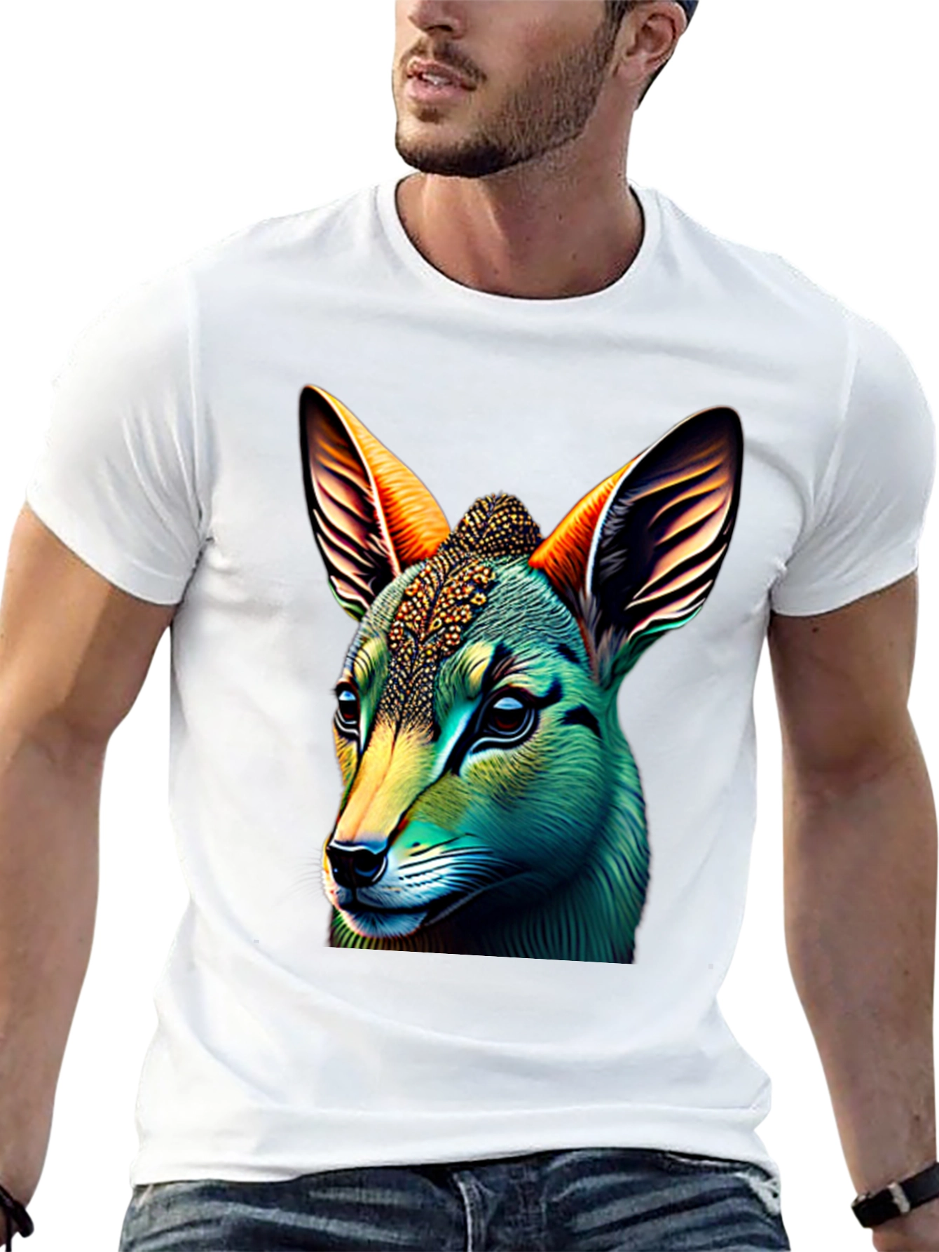 Black Vibrant Animal Graphic Tee - Unique Design view 13