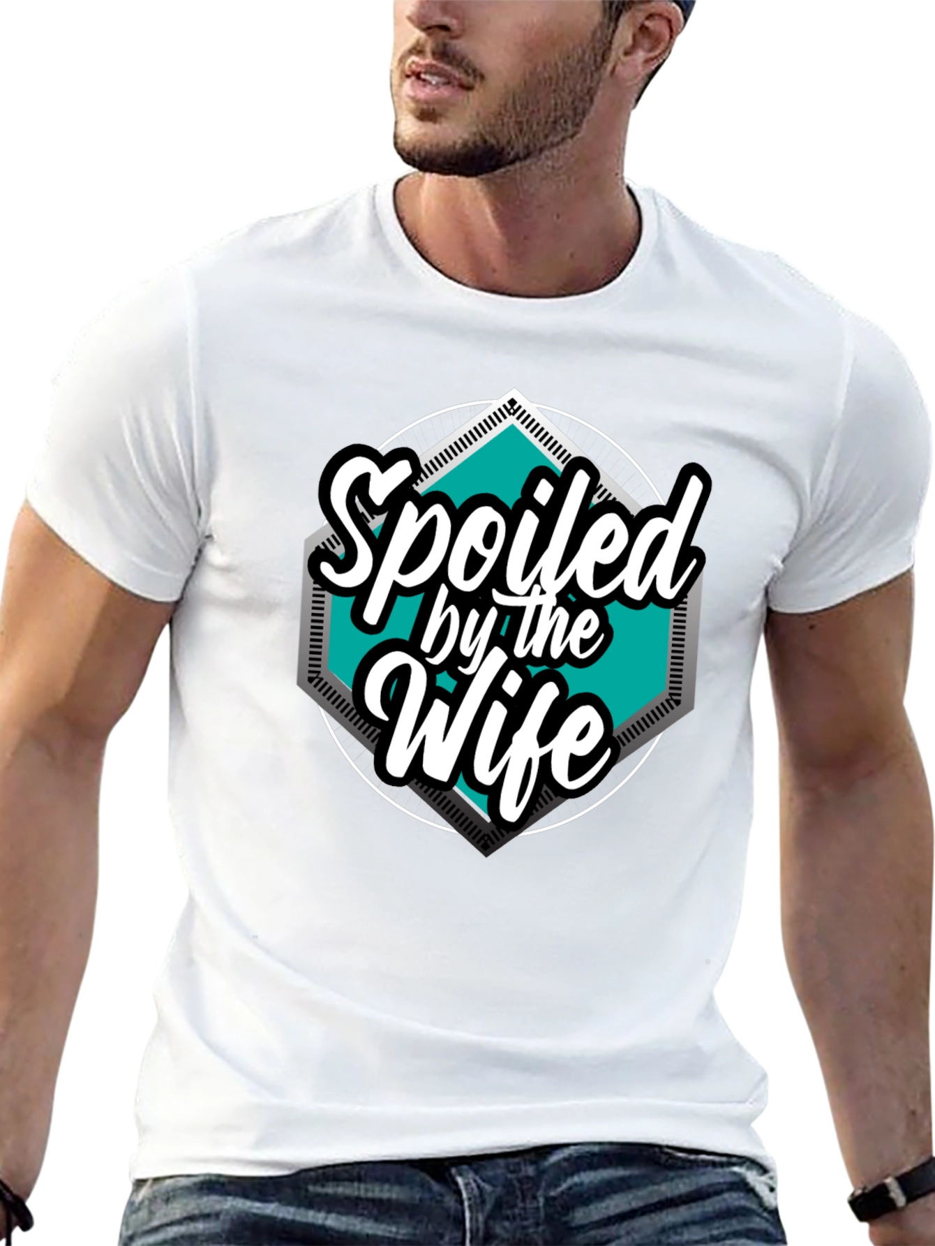 Black Spoiled by the Wife Graphic Tee - Black view 13