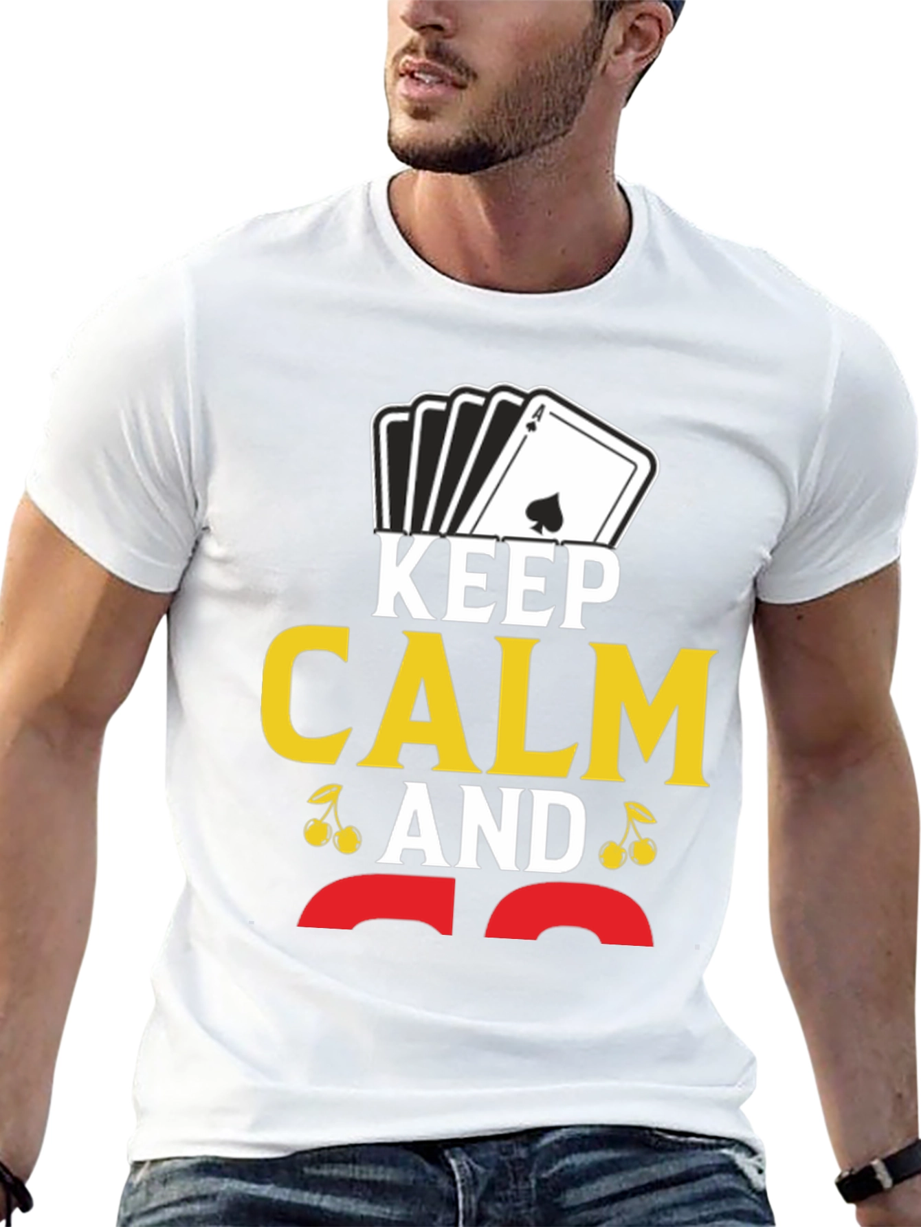 Black Keep Calm Ace T-Shirt - Funny Poker Casino Card Tee view 13