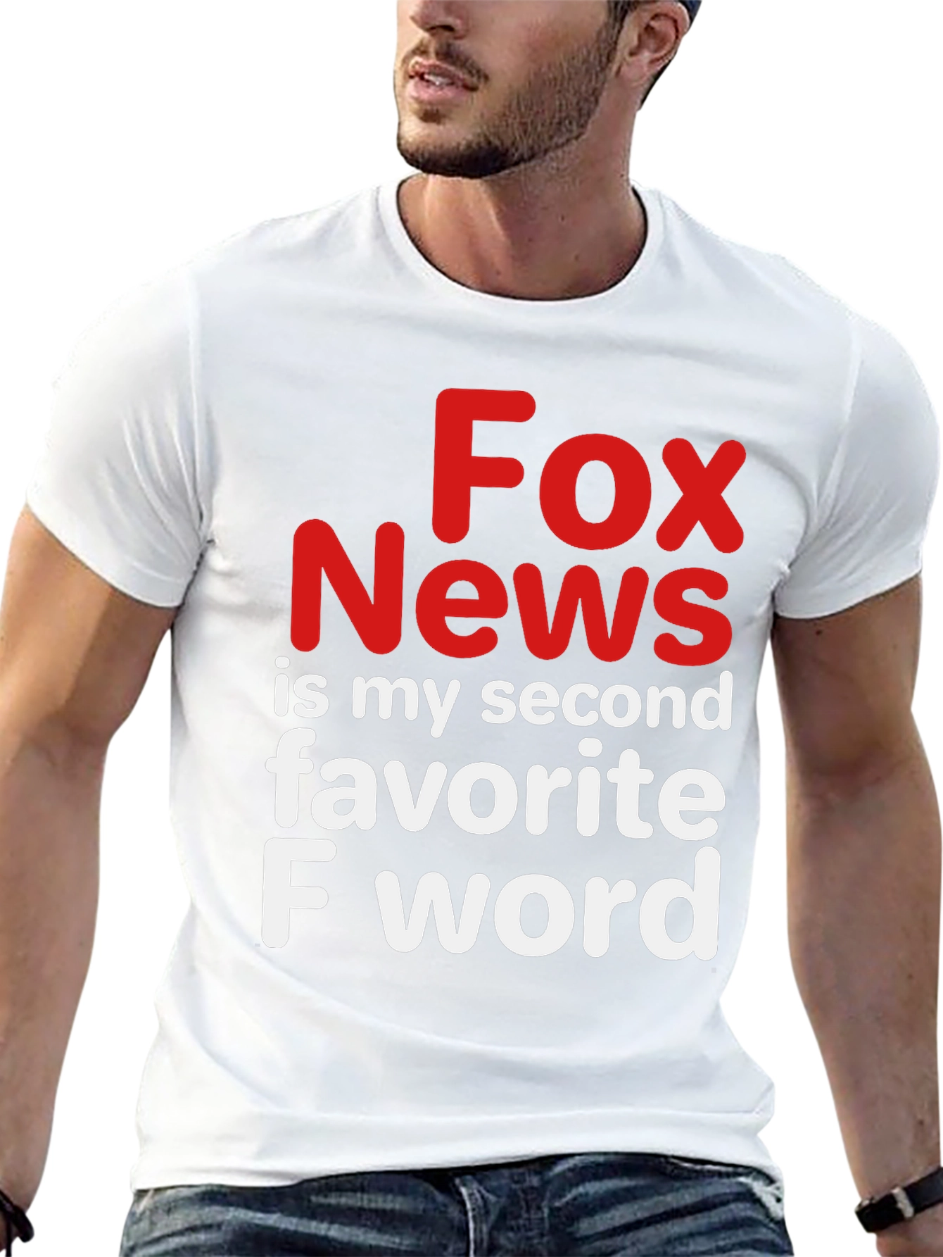 Black Fox News Second Favorite F Word Black Graphic Tee view 13