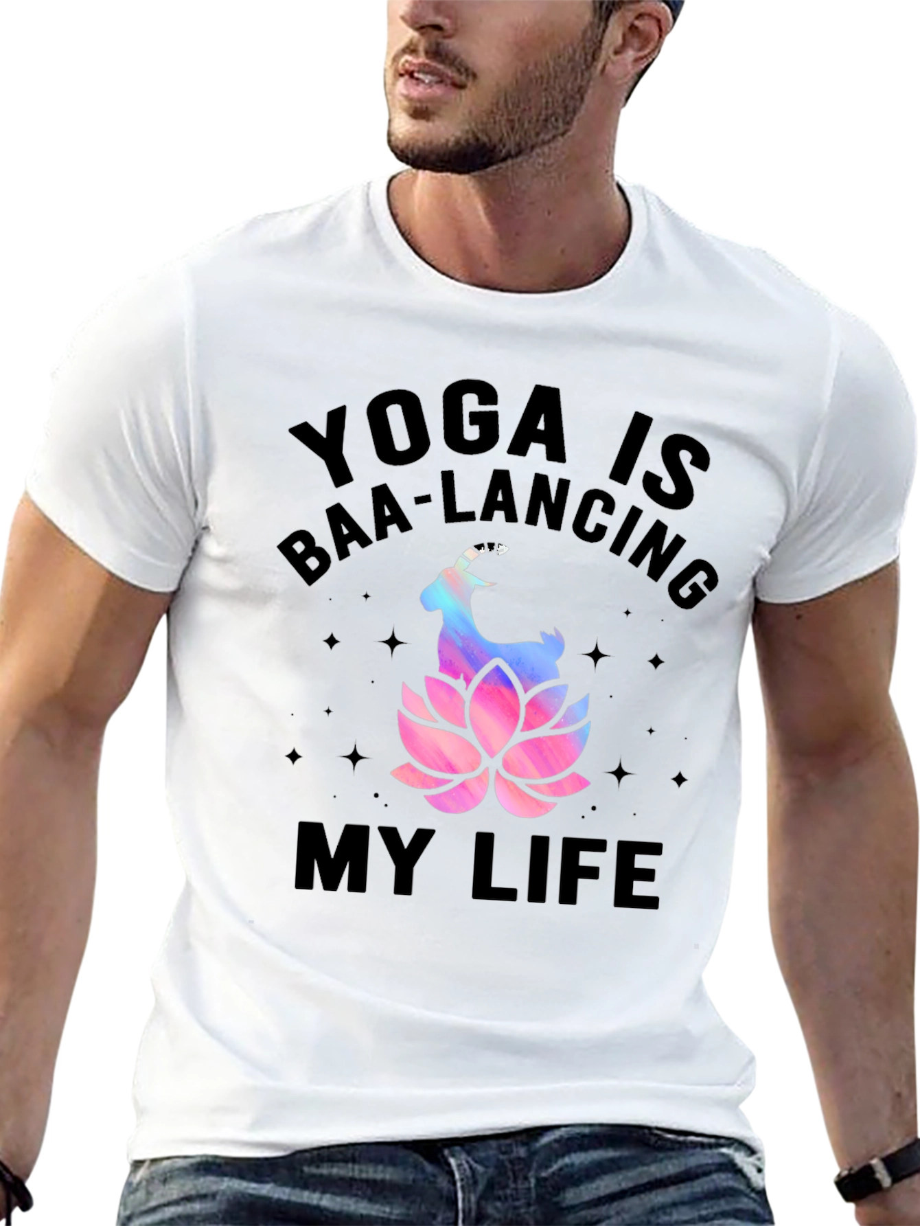 Black Yoga Baa-lancing Life Graphic Tee view 13