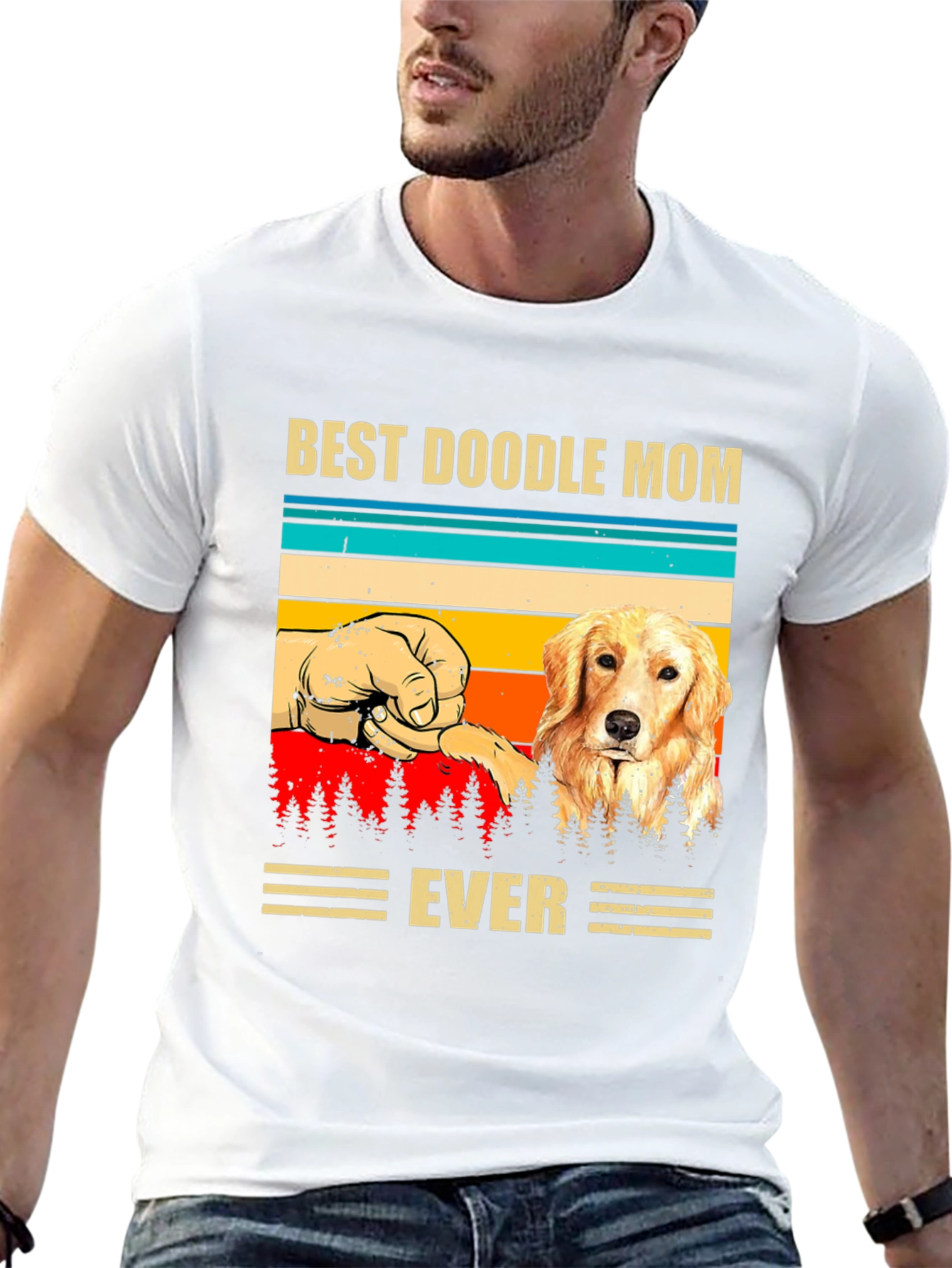 Black Best Doodle Mom Ever Graphic T-Shirt view 13