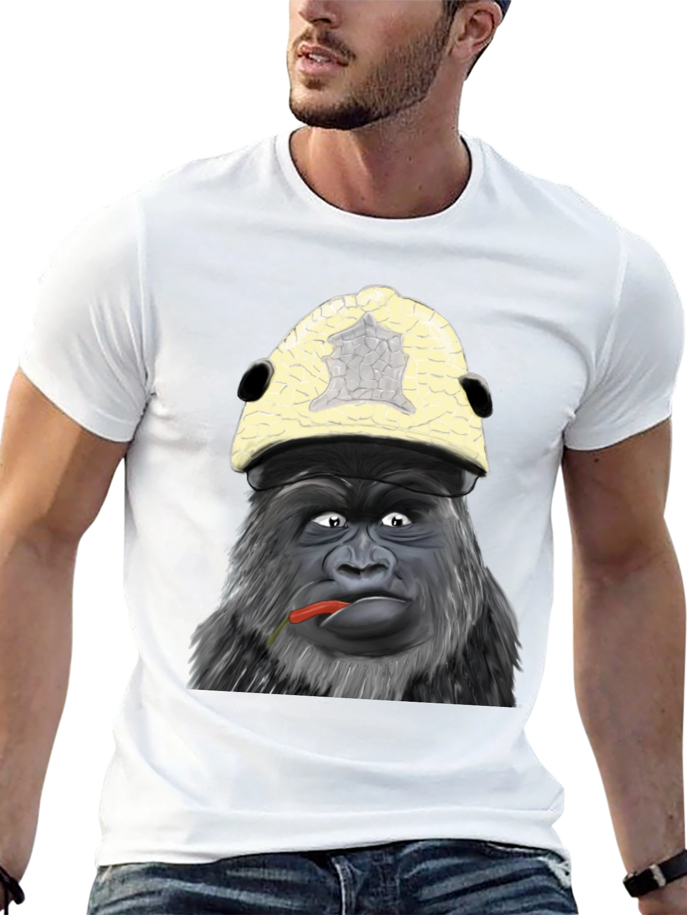 Black Funny Gorilla Graphic Tee - Unique Ape Design Shirt view 13