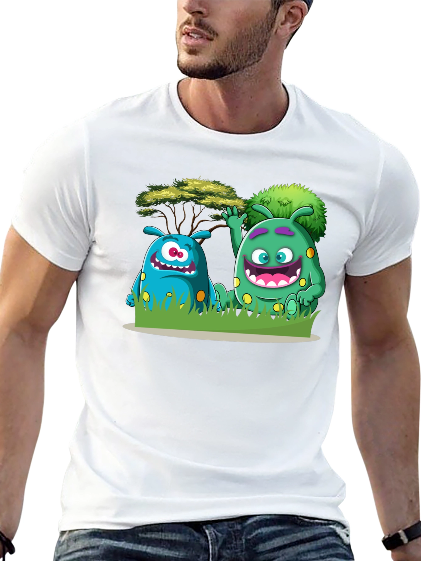 Black Monster Pals Graphic Tee - Fun & Unique Design view 13