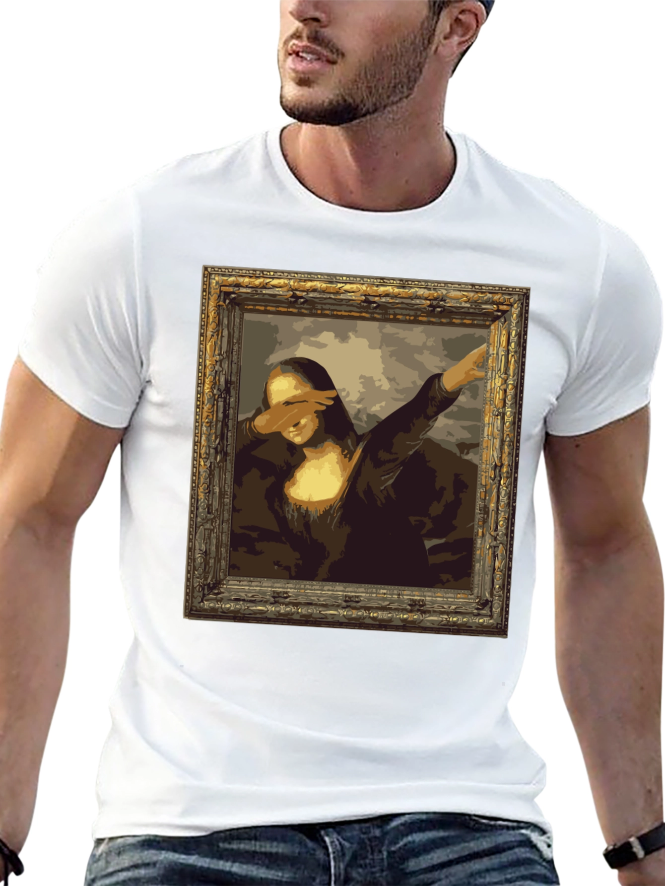 Black Mona Lisa Dab Black T-Shirt view 13