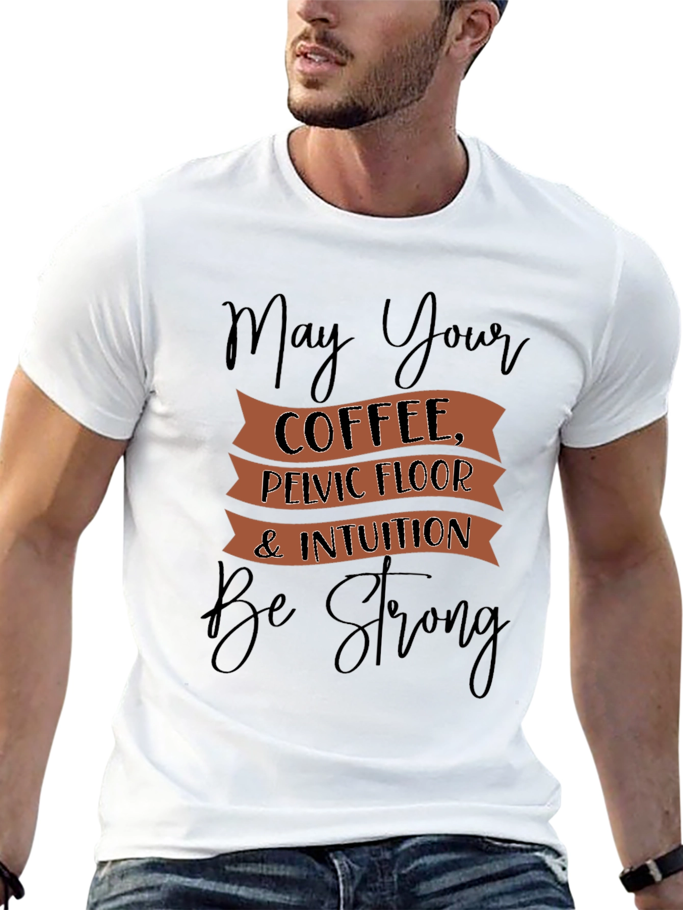 Black Coffee, Pelvic Floor, & Intuition Graphic Tee view 13