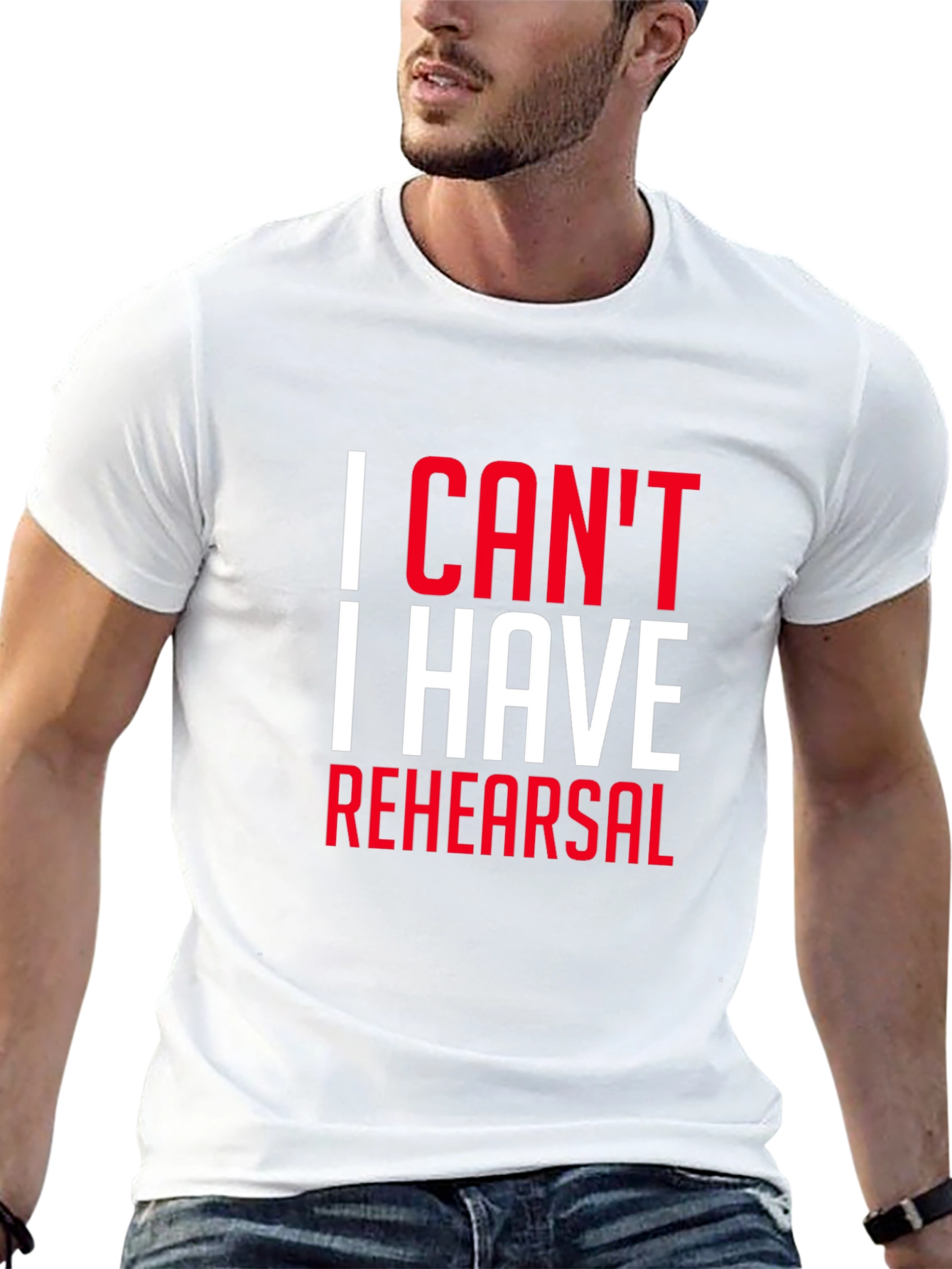 Black I Can't I Have Rehearsal Black T-Shirt view 13