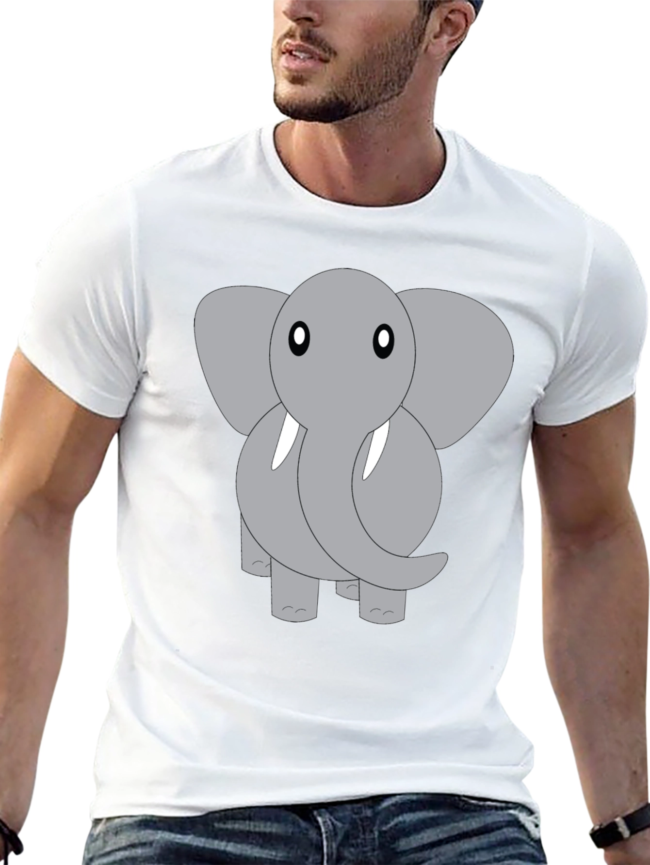 Black Elephant Graphic Tee - Cute Animal Design view 13