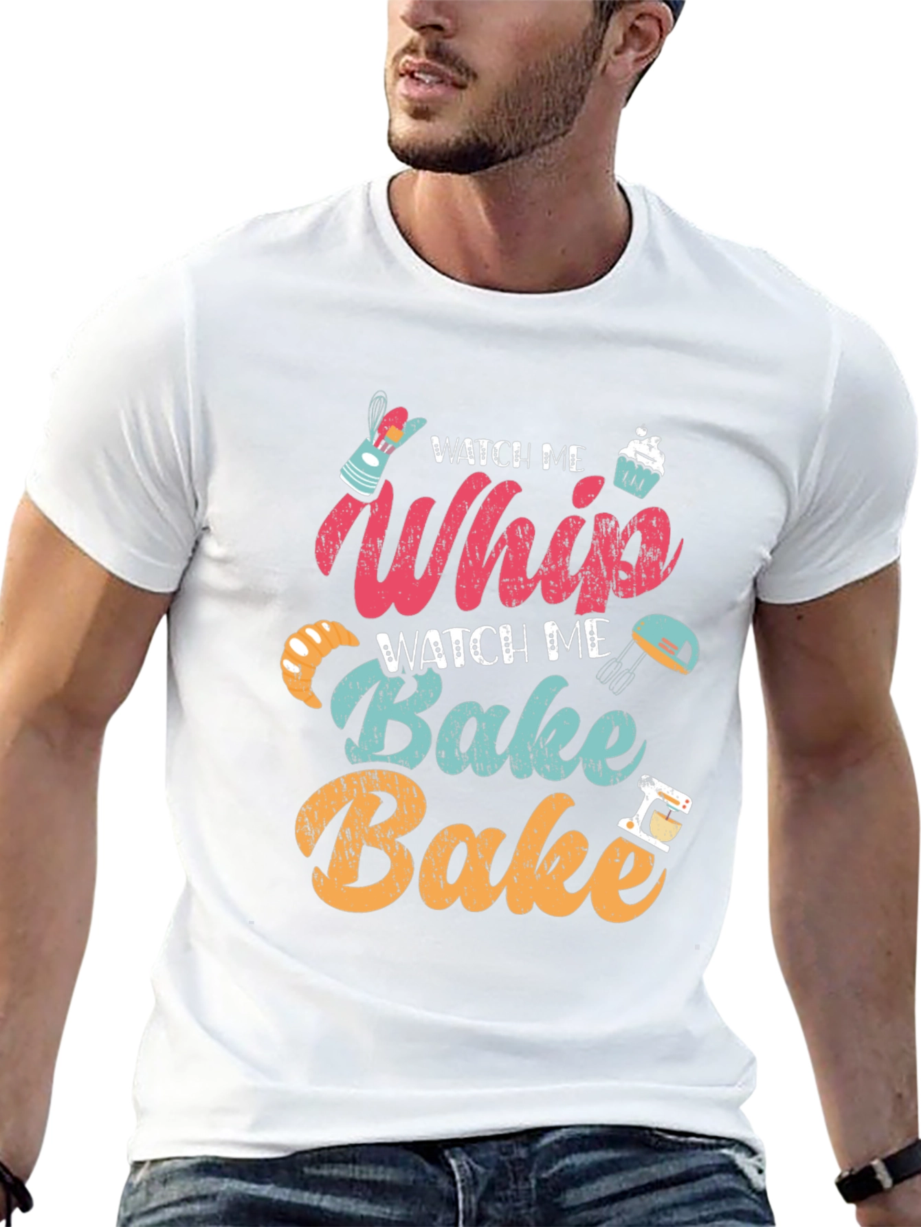 Black Watch Me Whip Bake T-Shirt - Baker's Delight! view 13