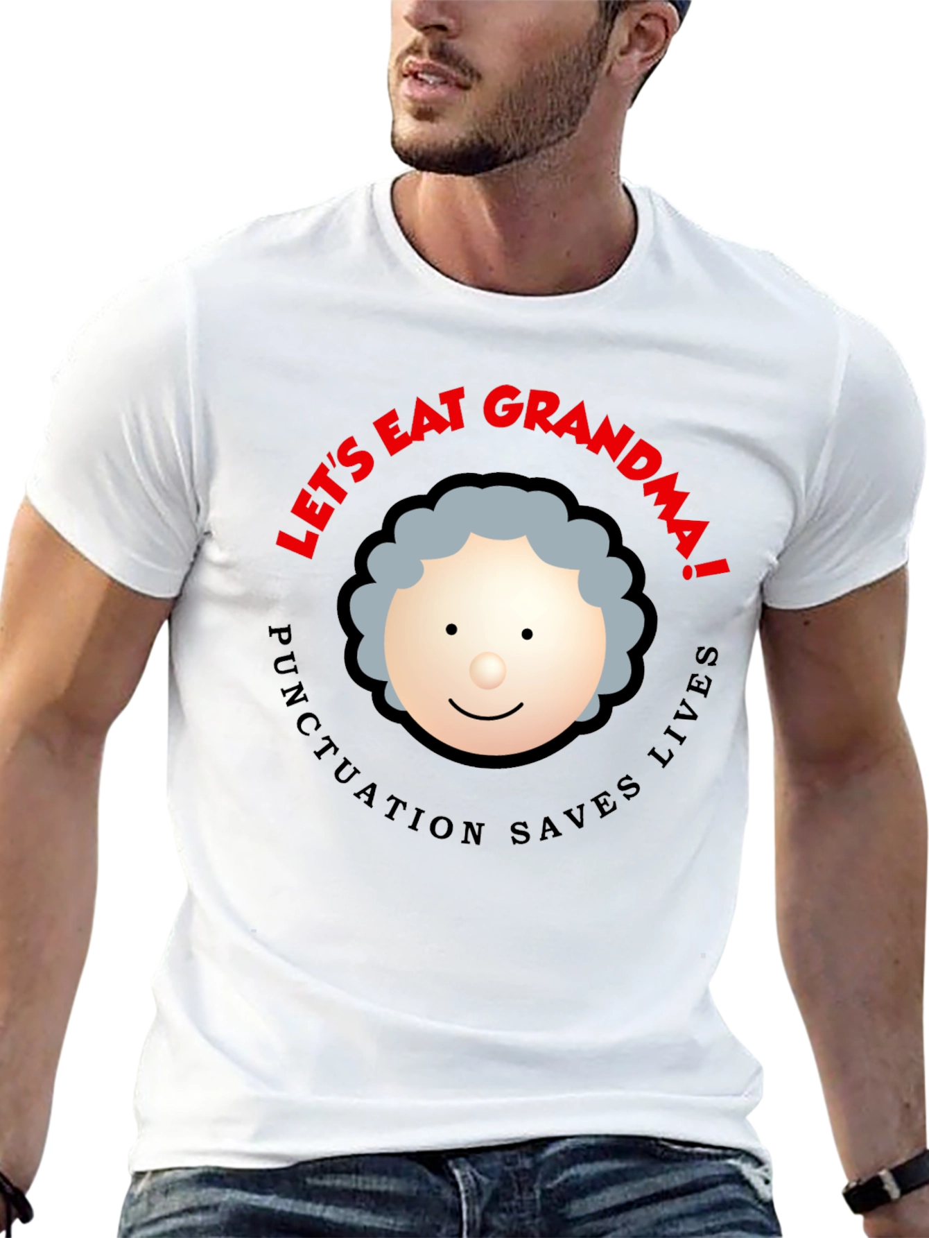 Black Let's Eat Grandma! Punctuation Saves Lives Black T-Shirt view 13