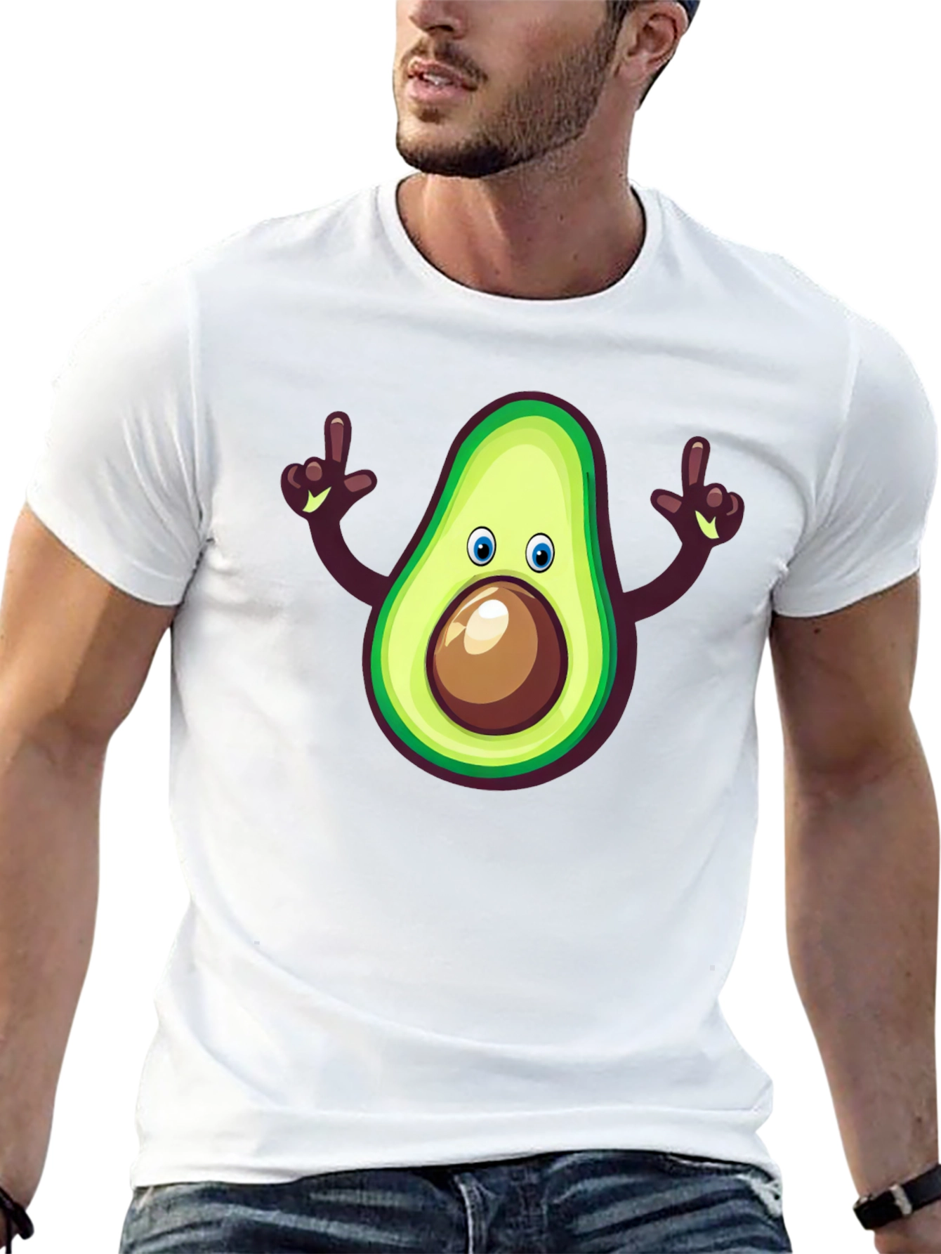 Black Avocado Cartoon Graphic Tee - Black view 13