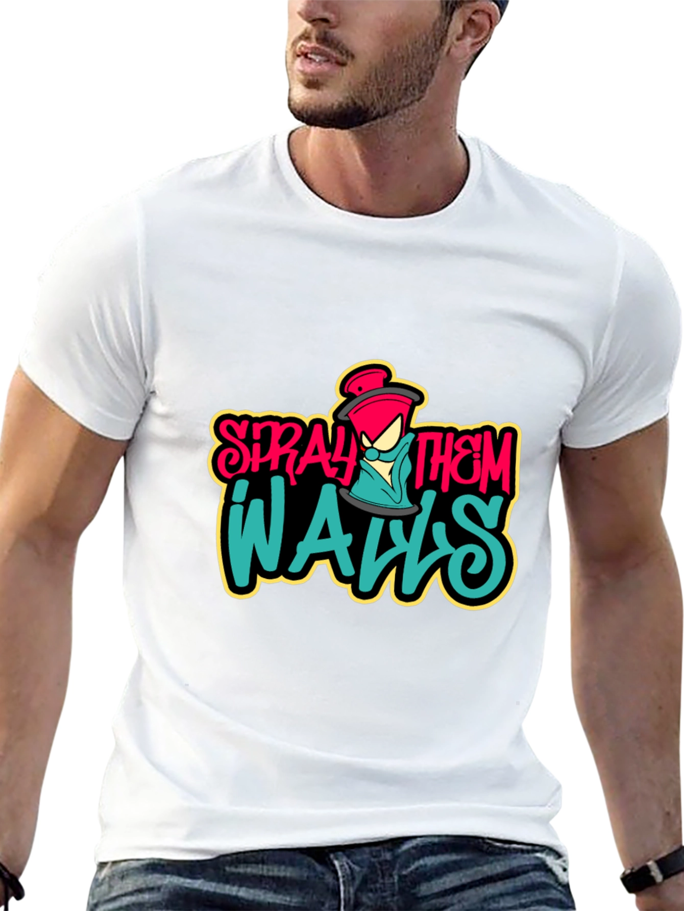 Black Spray Them Walls Graphic Tee - Black view 13