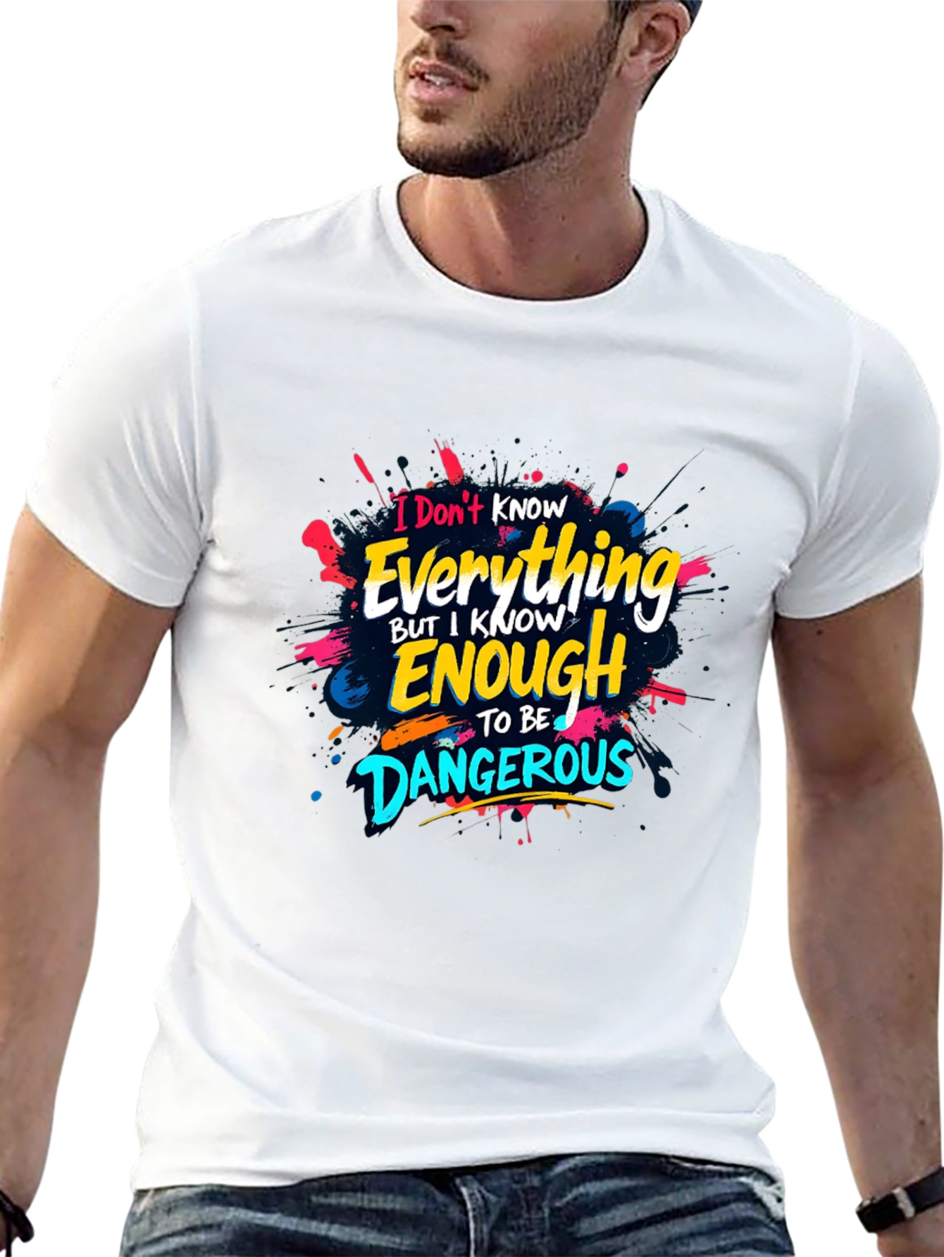 Black Funny Graphic Tee - Dangerous Knowledge view 13