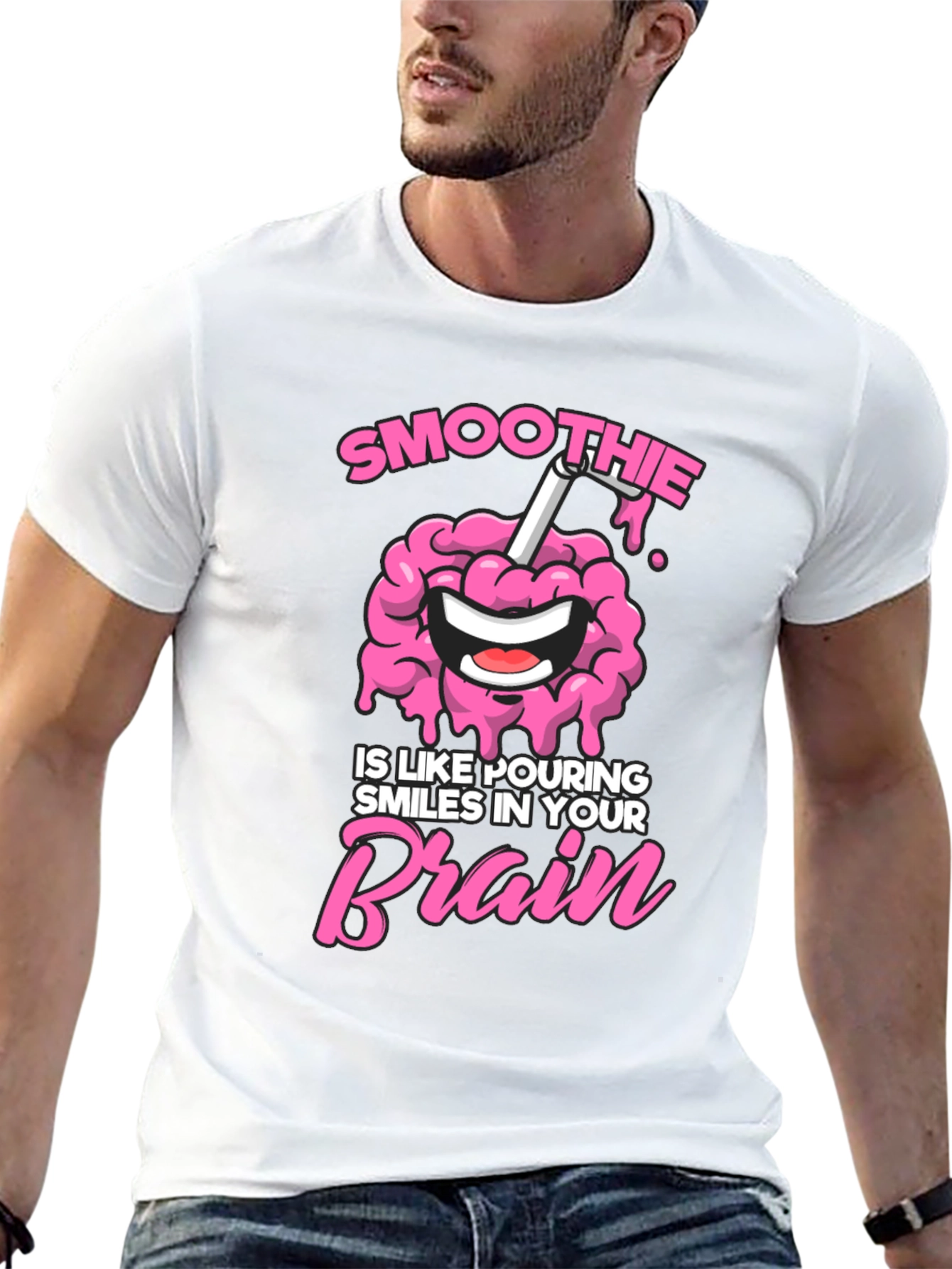 Smoothie Brain Graphic T-Shirt - Funny Unisex Tee - 13