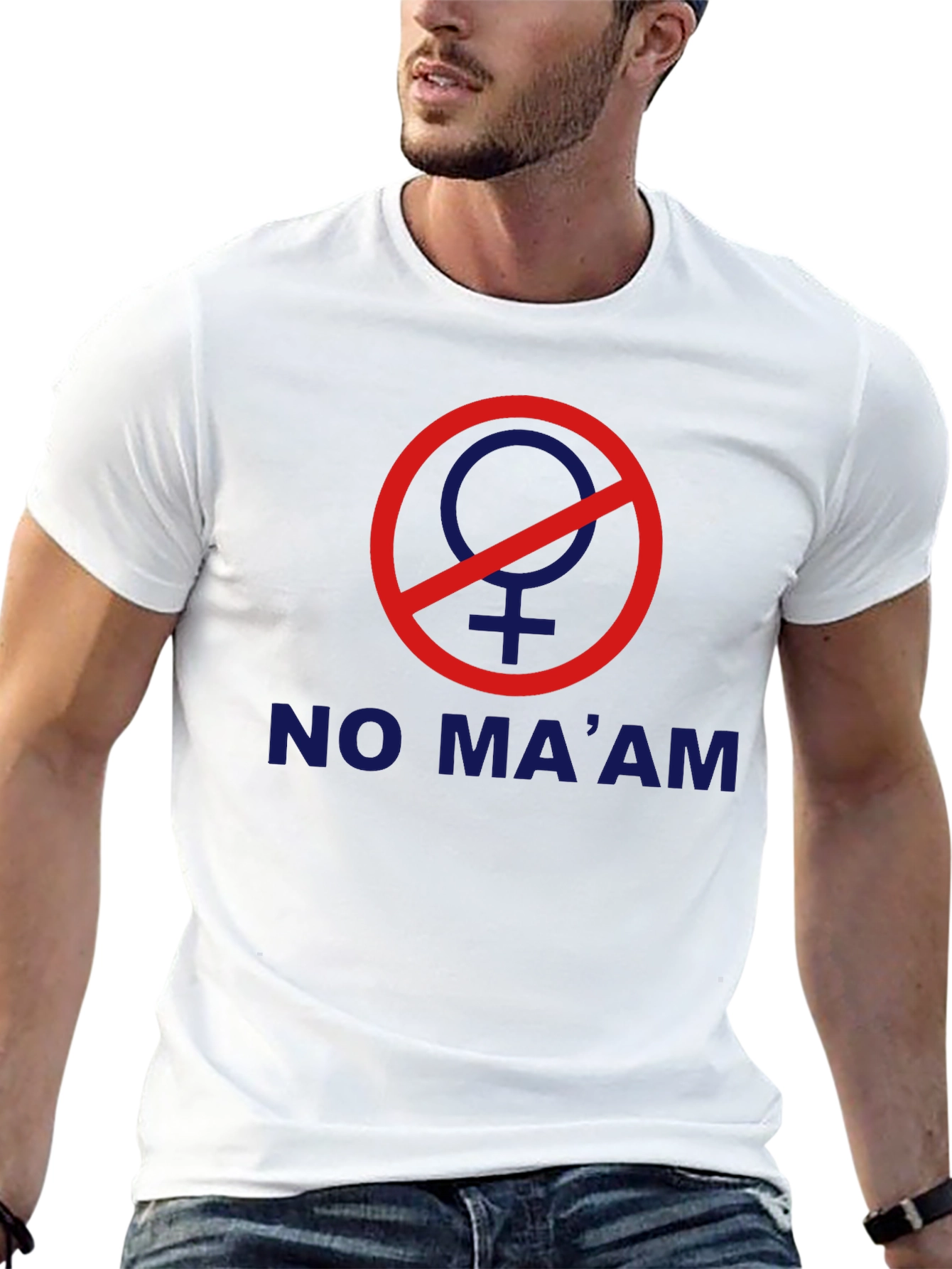 Black No Ma'am T-Shirt - Novelty Graphic Tee view 13