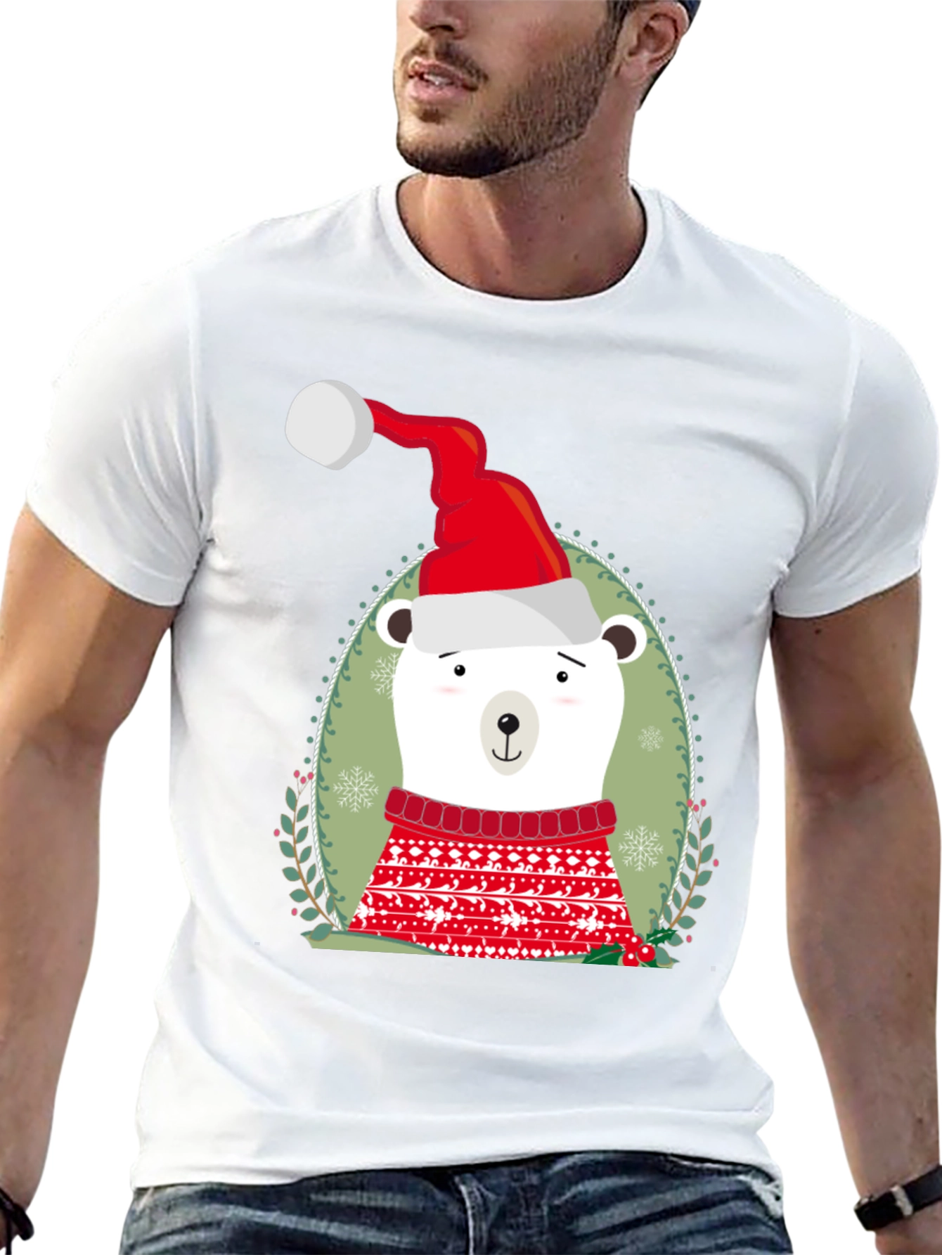 Black Holiday Polar Bear Graphic Tee view 13