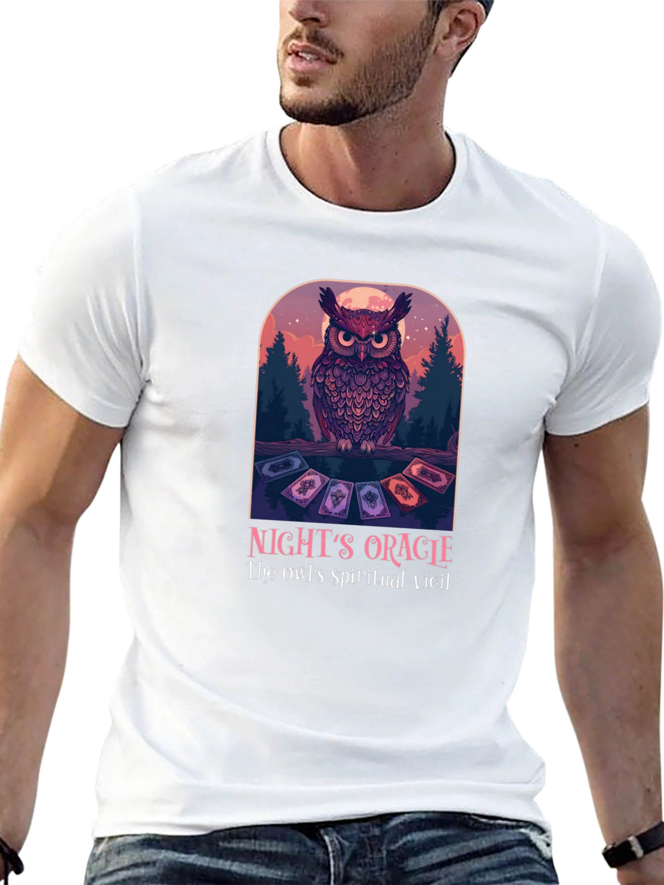 Black Night's Oracle Owl Graphic T-Shirt view 13