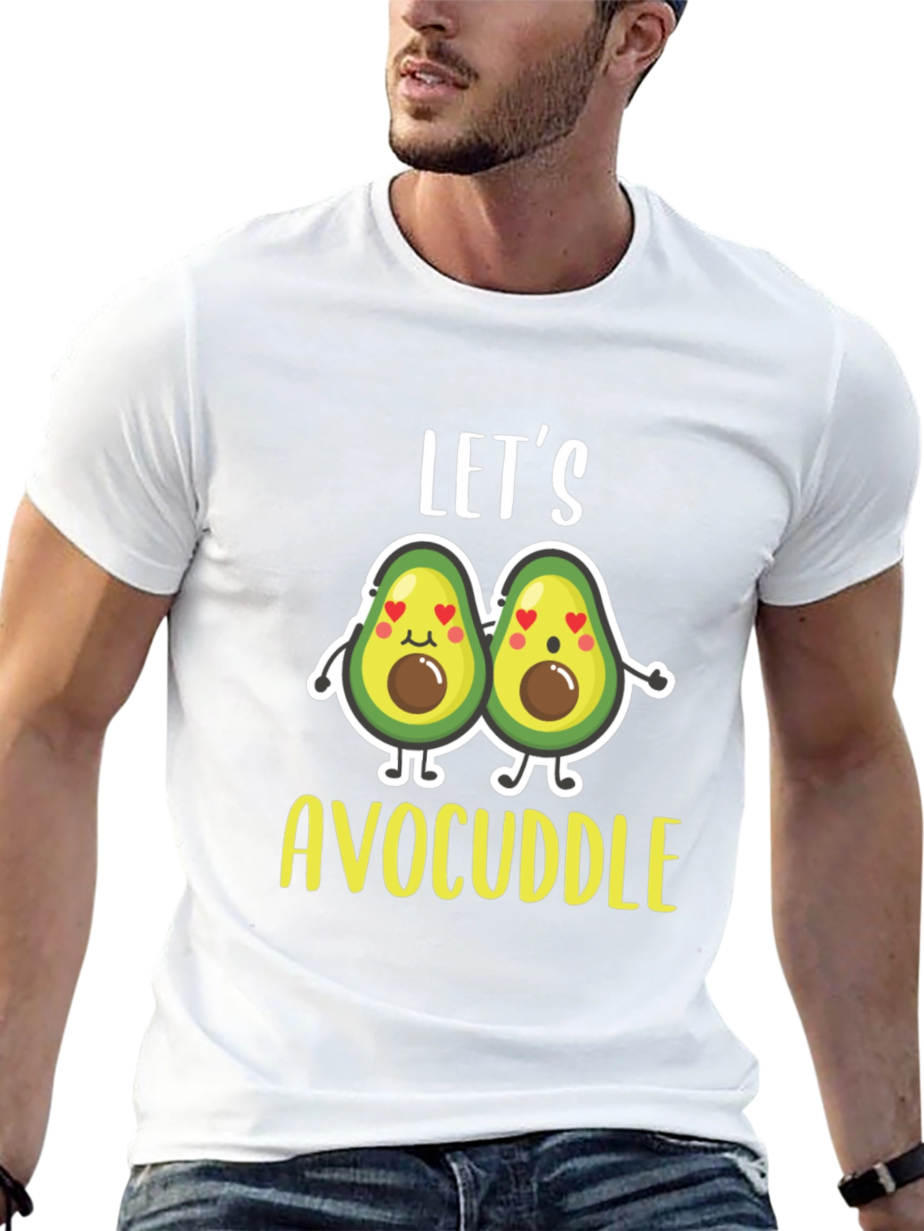 Black Let's Avocuddle Black T-Shirt view 13