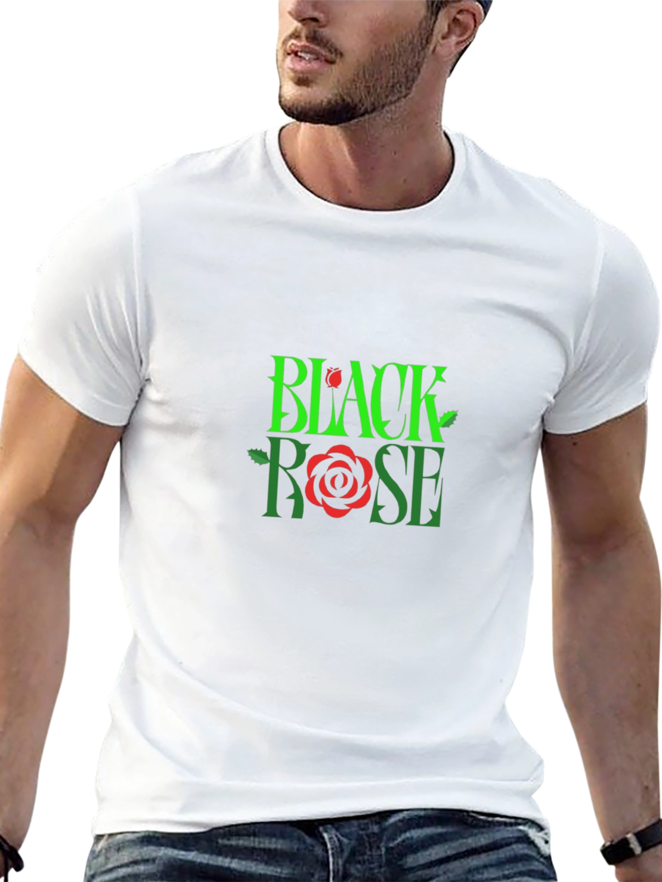 Black Black Rose Graphic Tee - Bold & Stylish Men's T-Shirt view 13