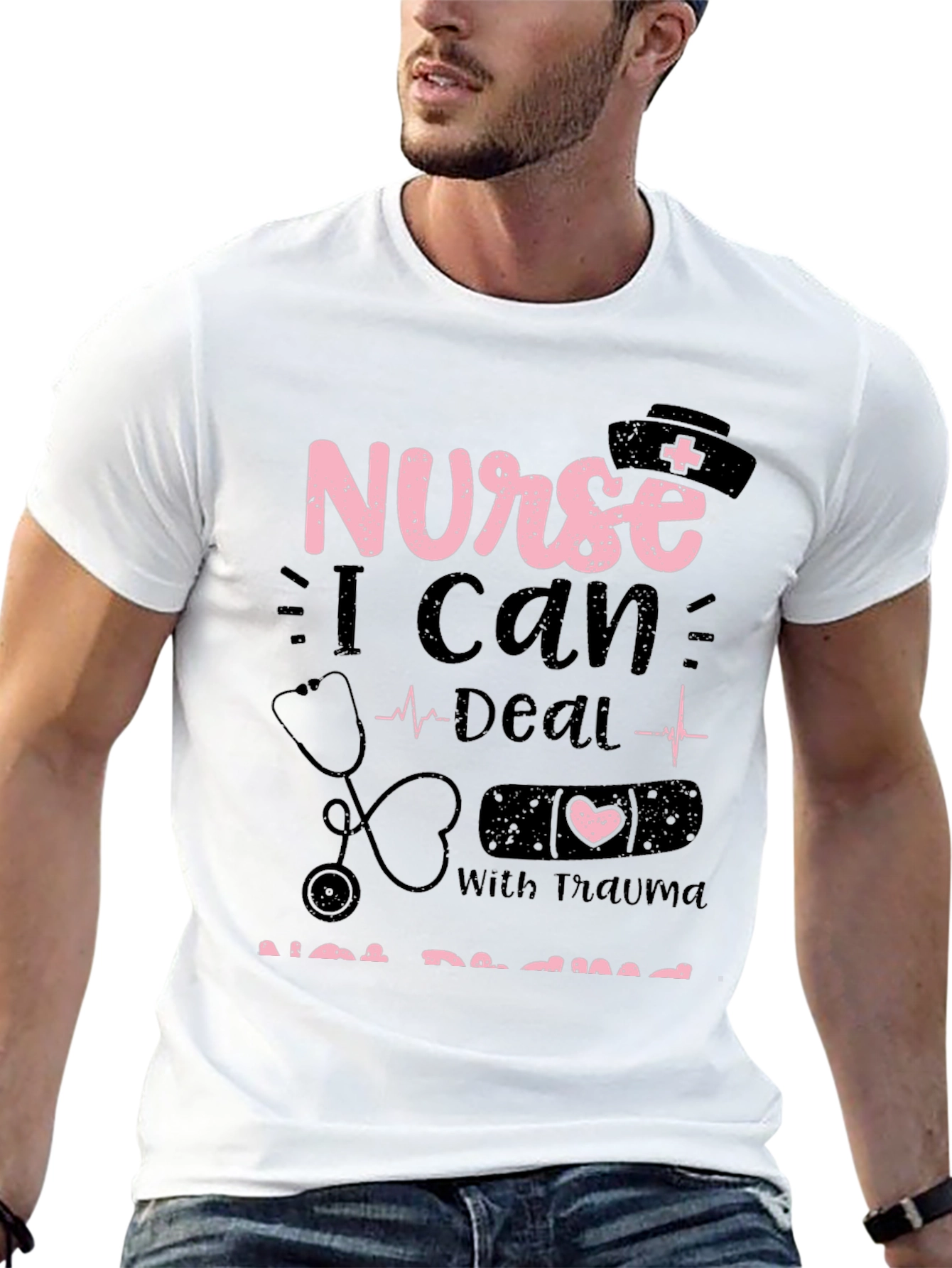 Black Nurse Trauma T-Shirt: I Can Deal With Trauma view 13