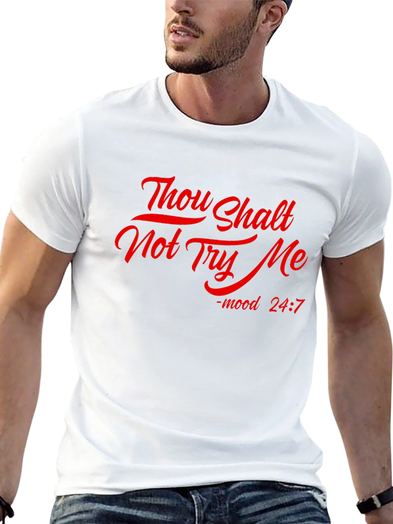 Black Thou Shalt Not Try Me Graphic Tee - Black view 13