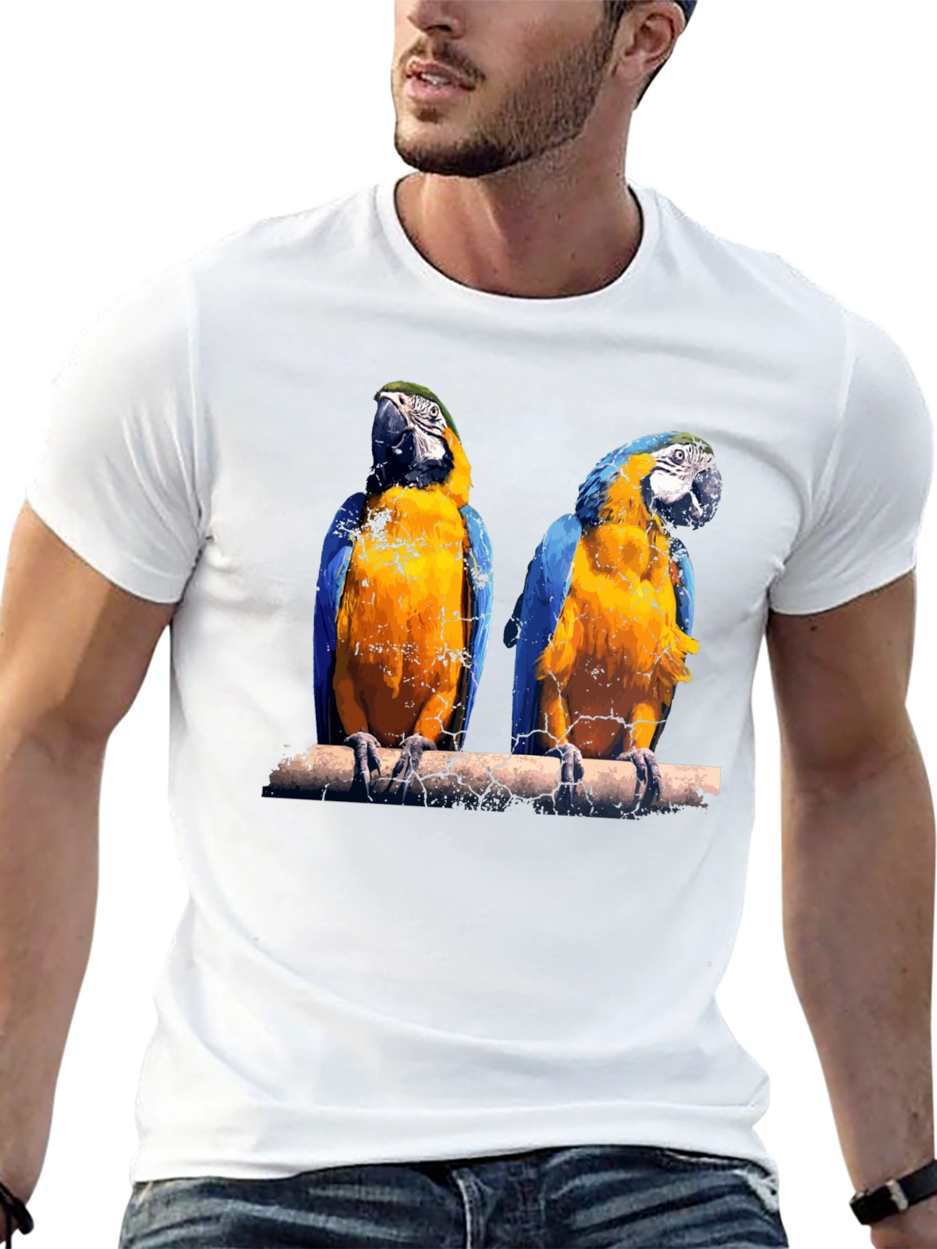 Black Parrot Graphic Tee - Vibrant Bird Print view 13