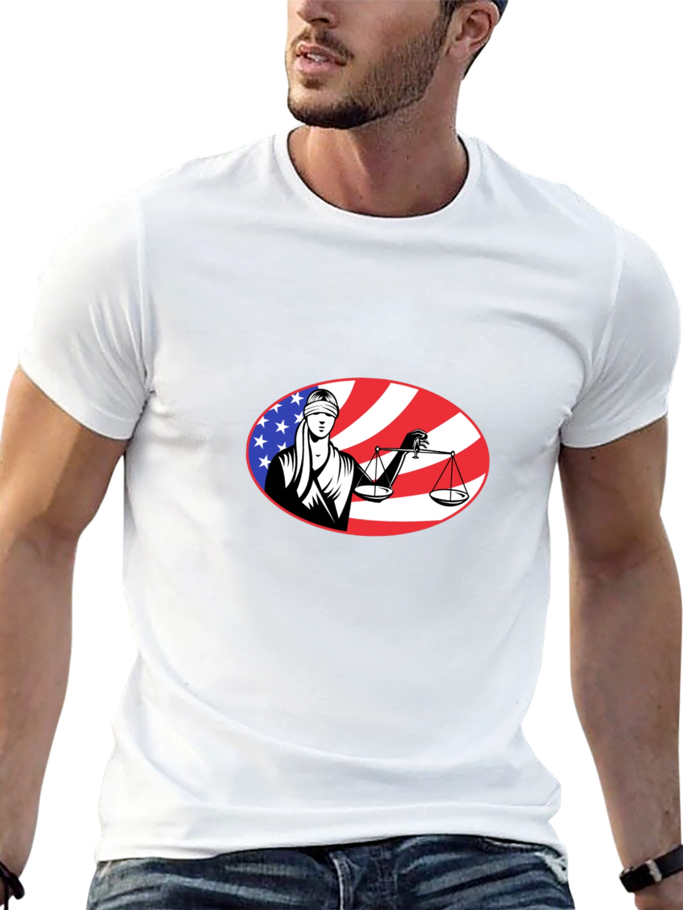 Scales of Justice American Flag T-Shirt - 13