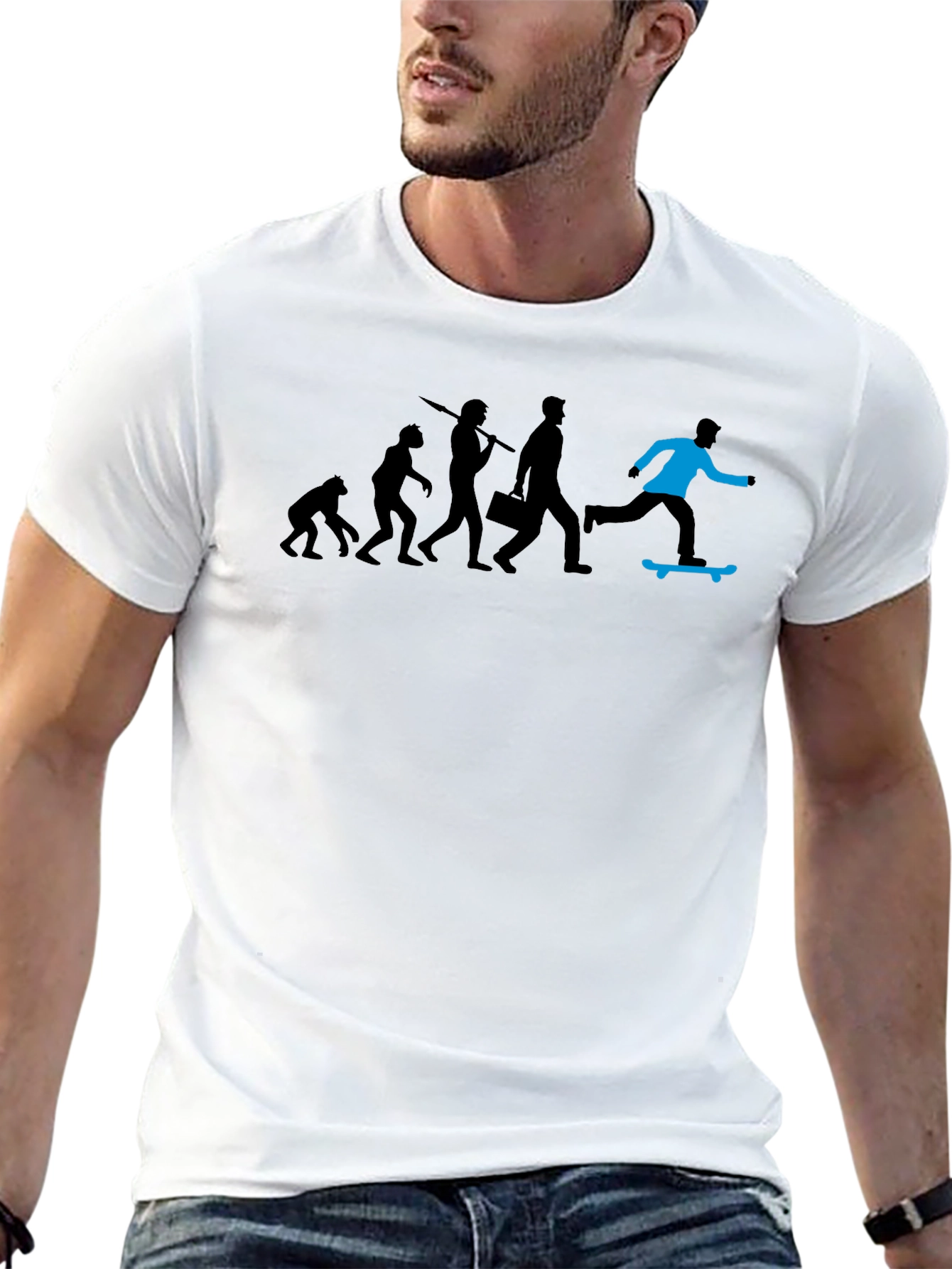 Black Evolution of Skateboarding T-Shirt view 13