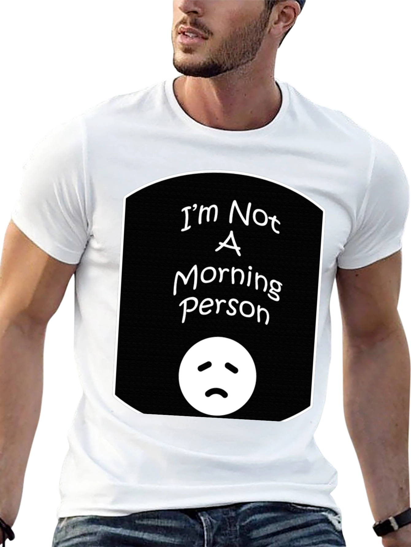 Black Funny "I'm Not a Morning Person" Graphic Tee view 13