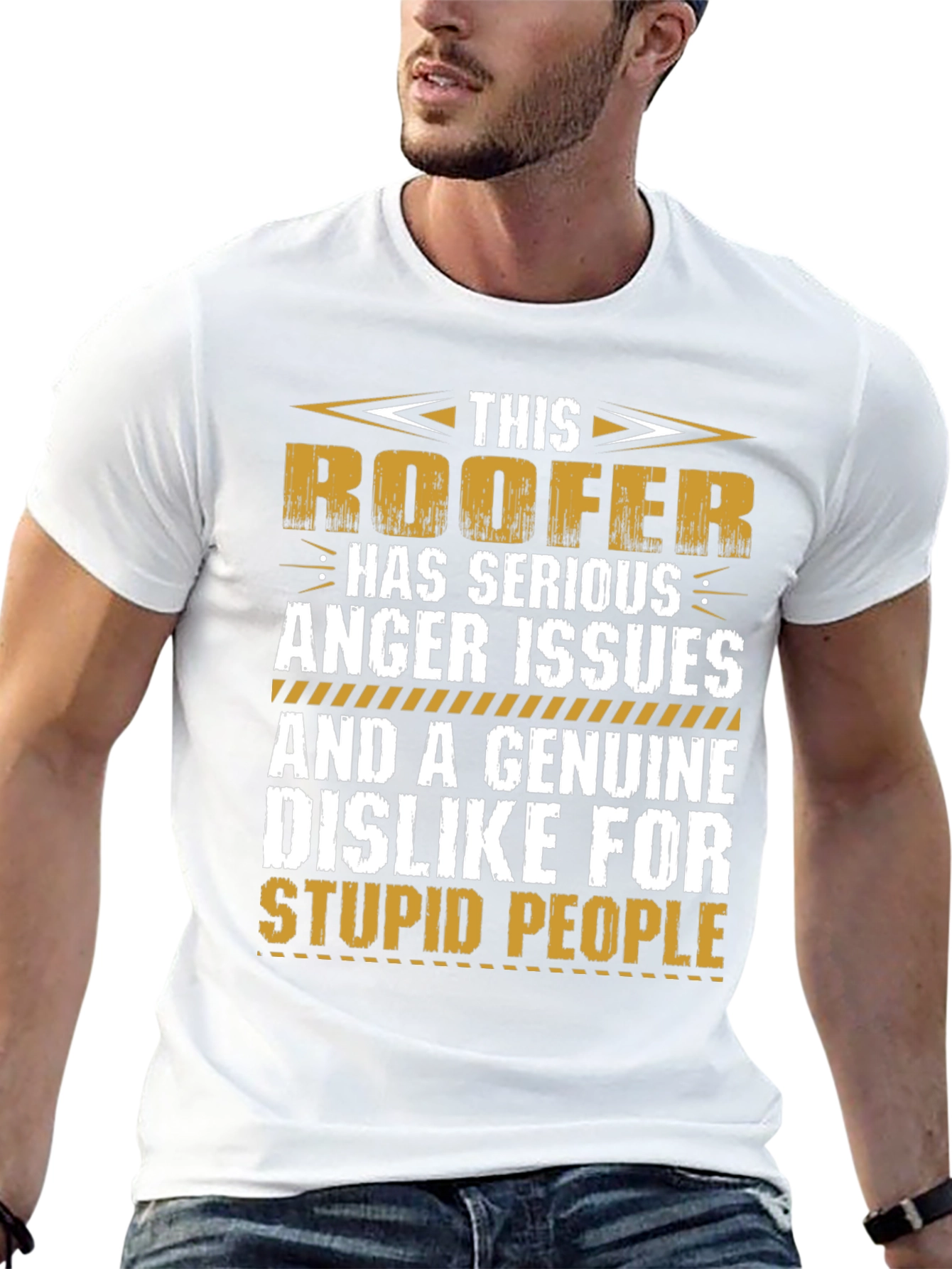 Black Roofer Humor Graphic T-Shirt - Anger Issues view 13