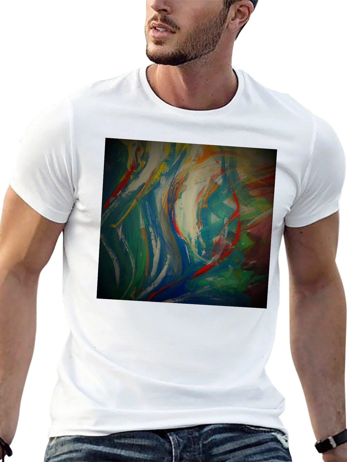 Black Abstract Art Graphic Tee - Modern Style view 13