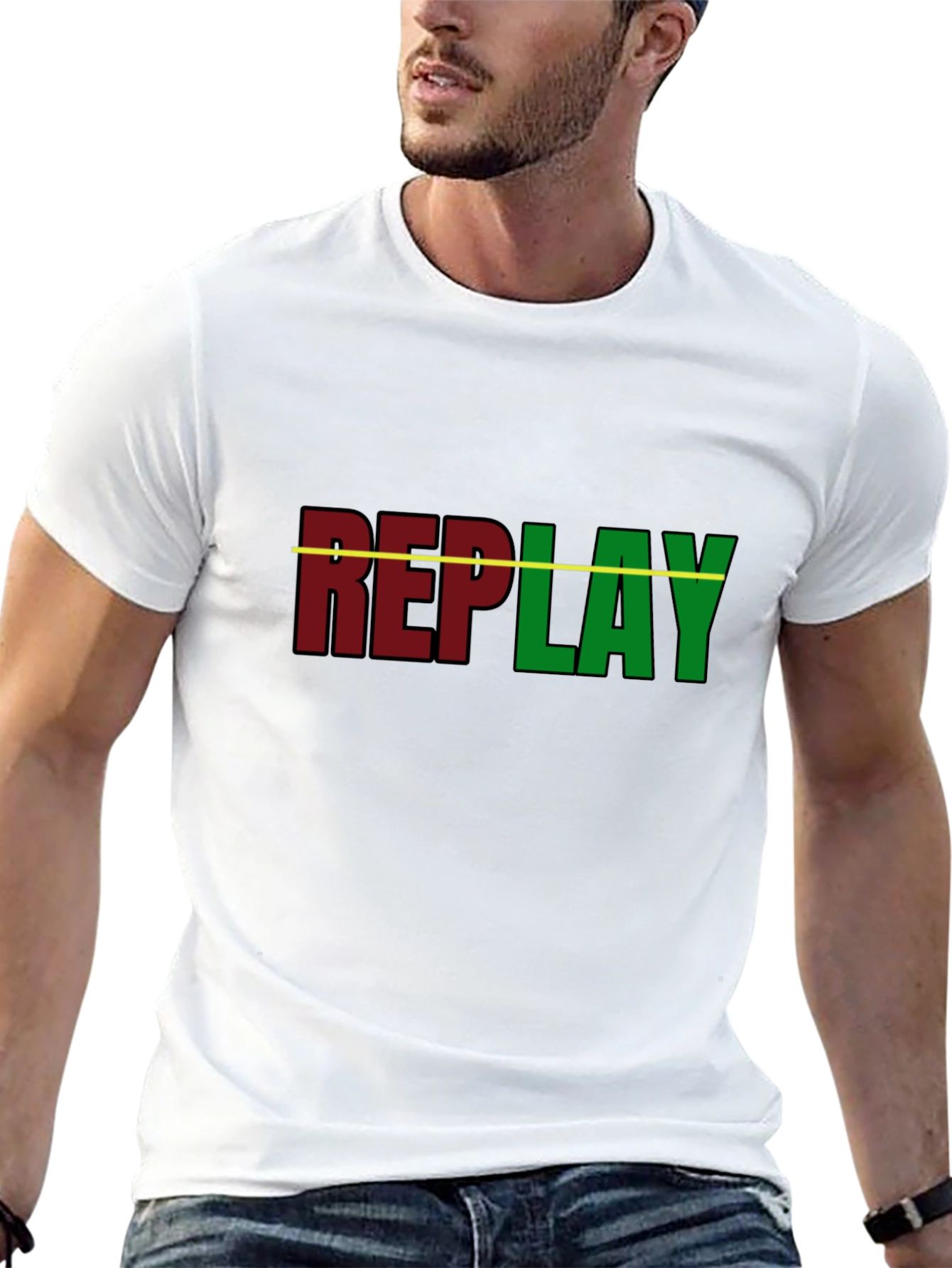 Black Replay Graphic T-Shirt - Black Cotton Tee view 13