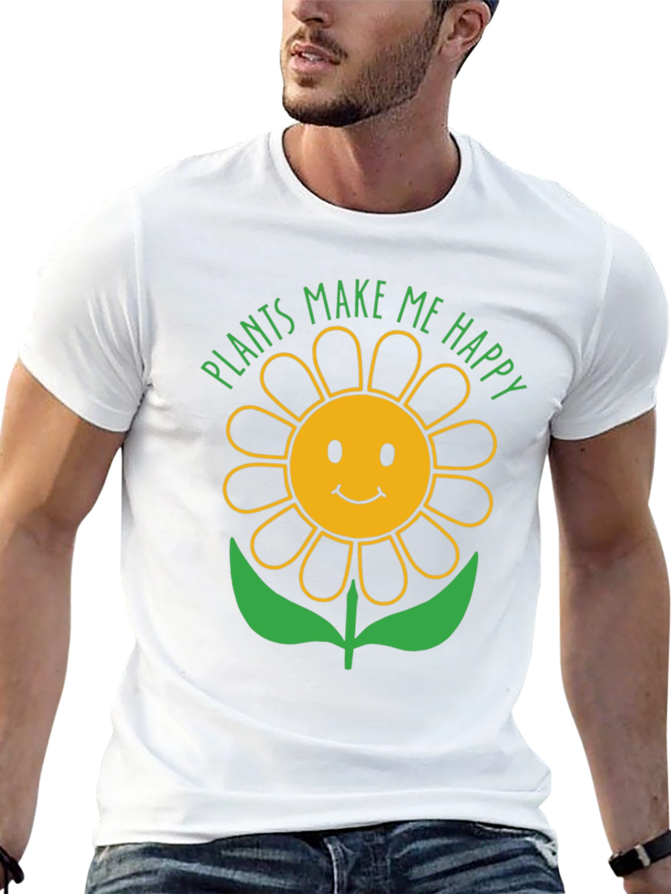 Black Plants Make Me Happy Sunflower Graphic T-Shirt view 13
