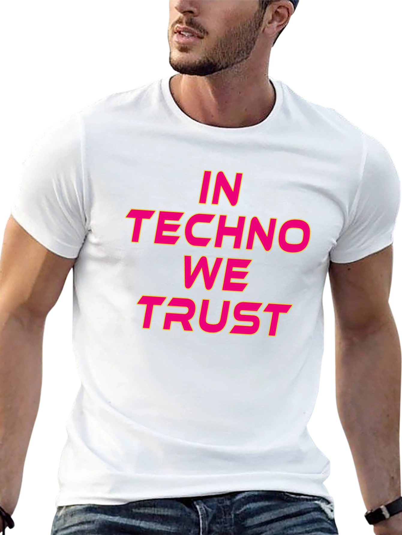 Black In Techno We Trust Black Graphic T-Shirt view 13
