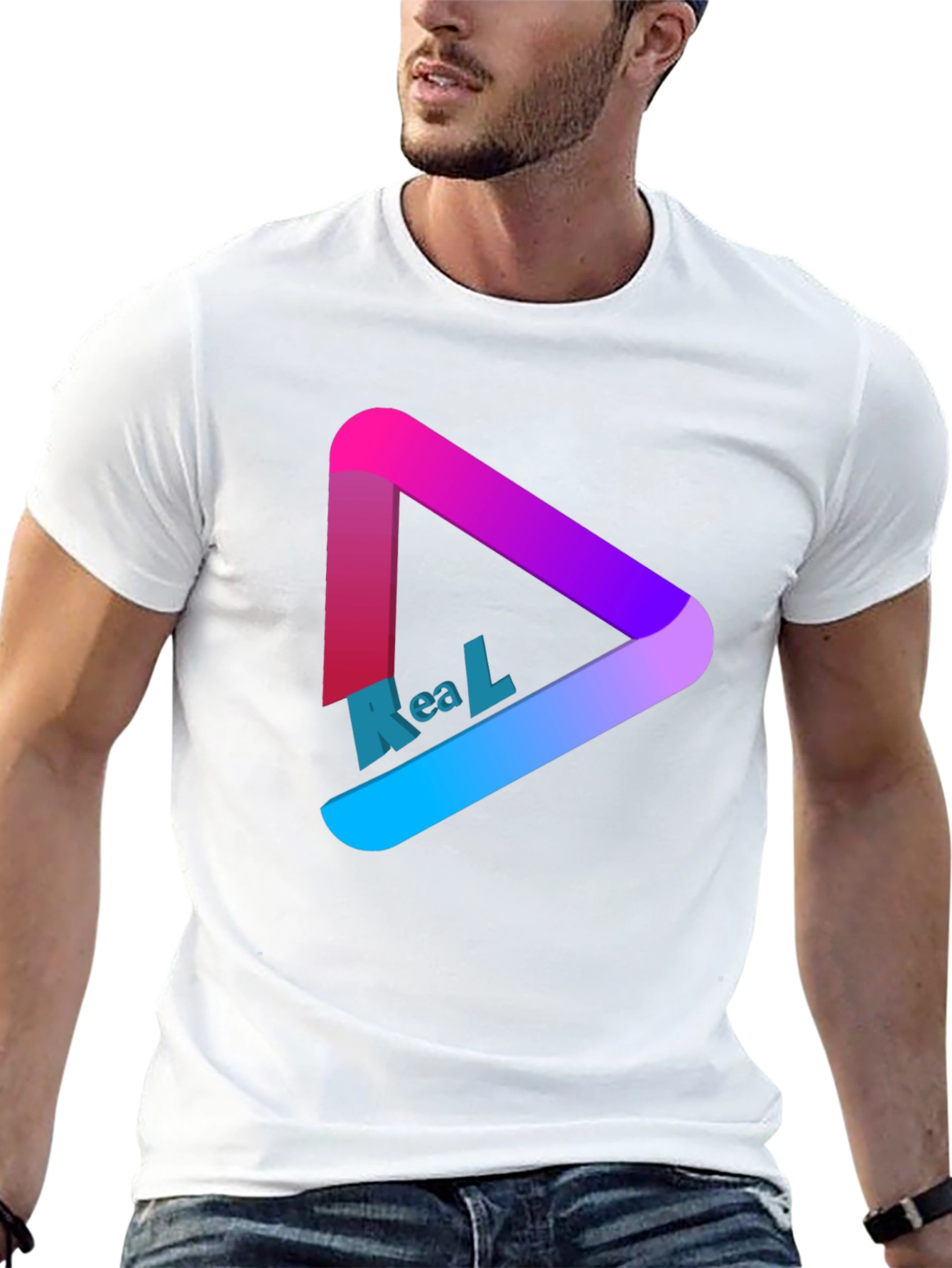 Black Gradient Triangle T-Shirt view 13