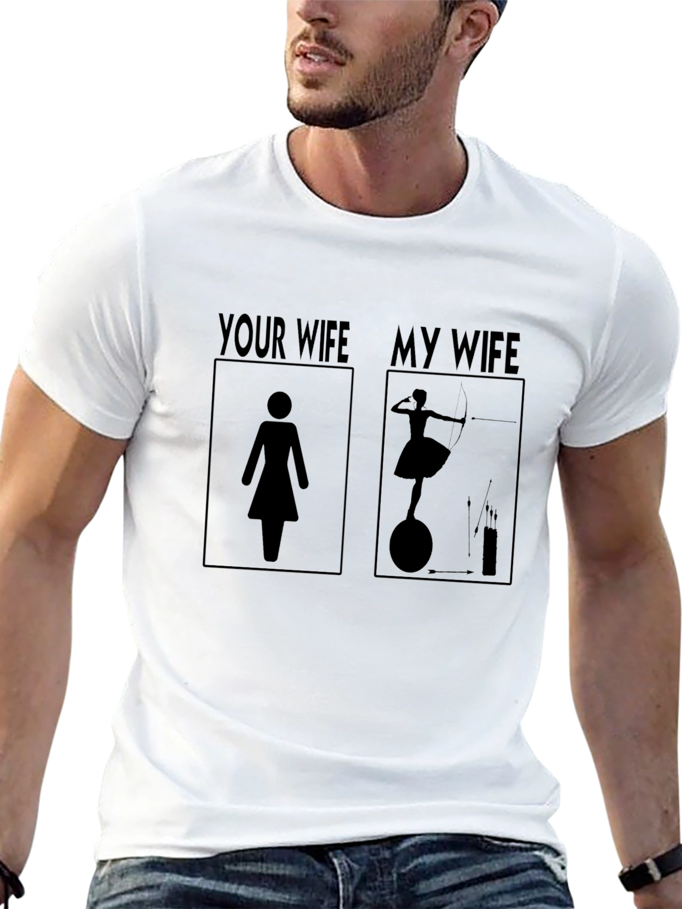 Black Humorous "My Wife" Archer Graphic Tee - Novelty view 13