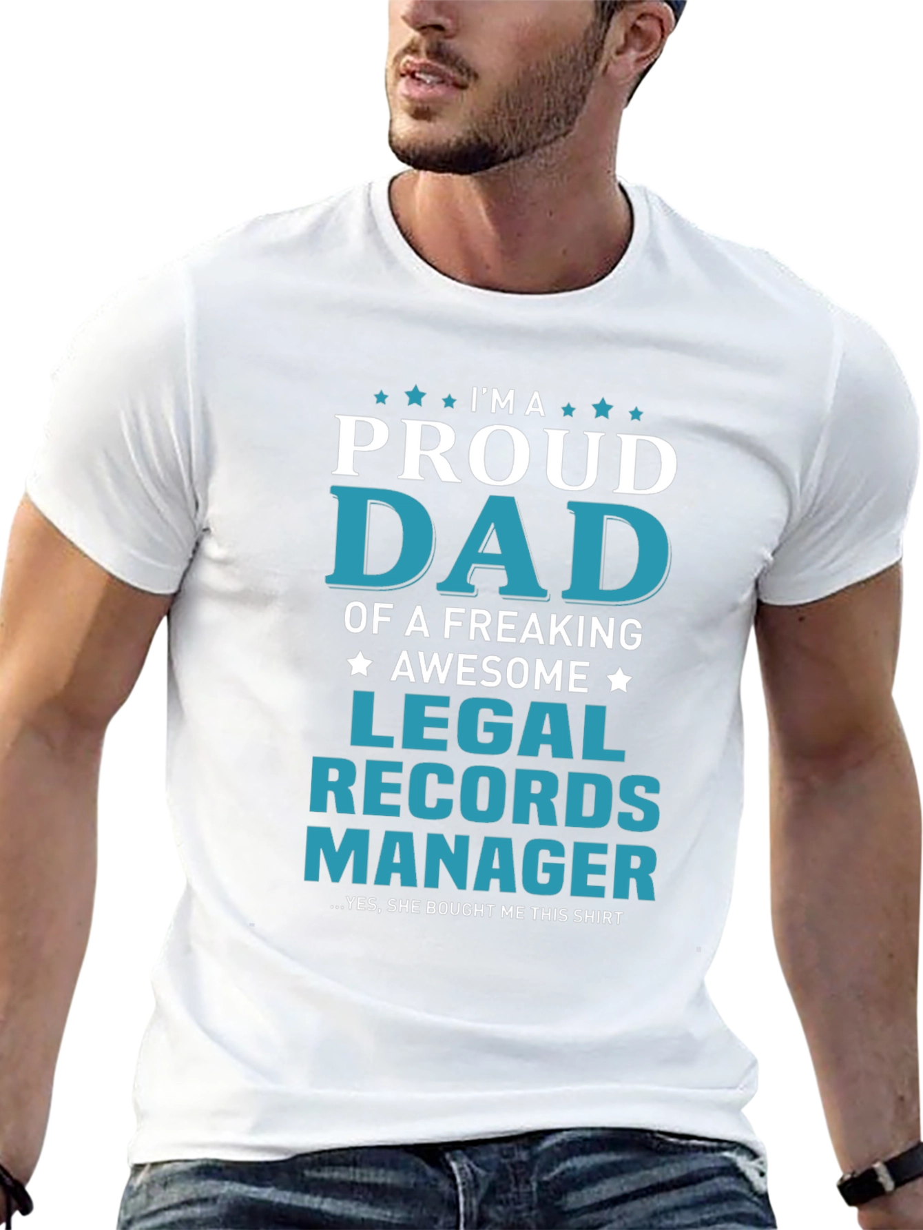 Black Proud Dad Legal Records Manager T-Shirt view 13