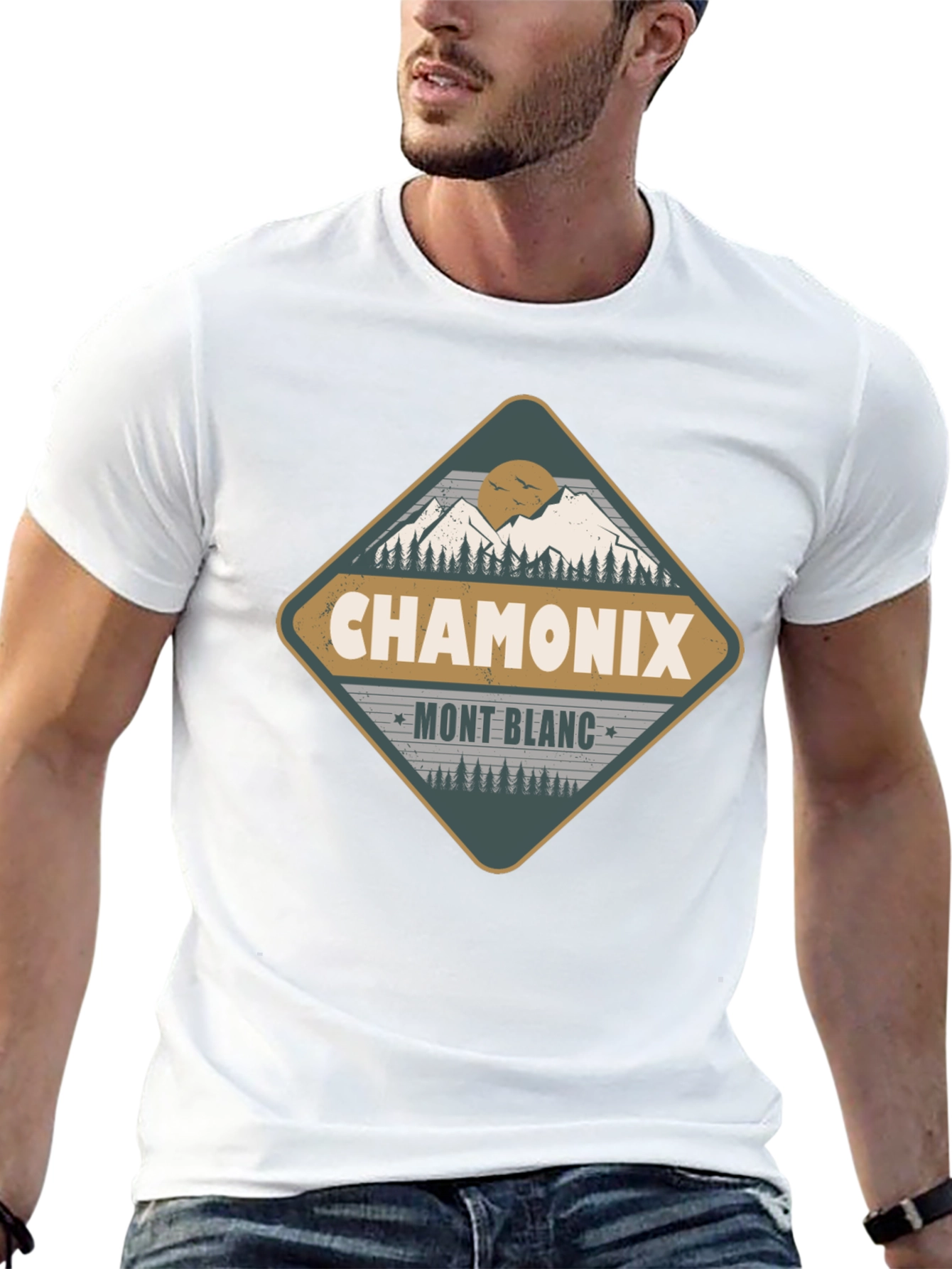 Black Chamonix Mont Blanc Graphic T-Shirt view 13