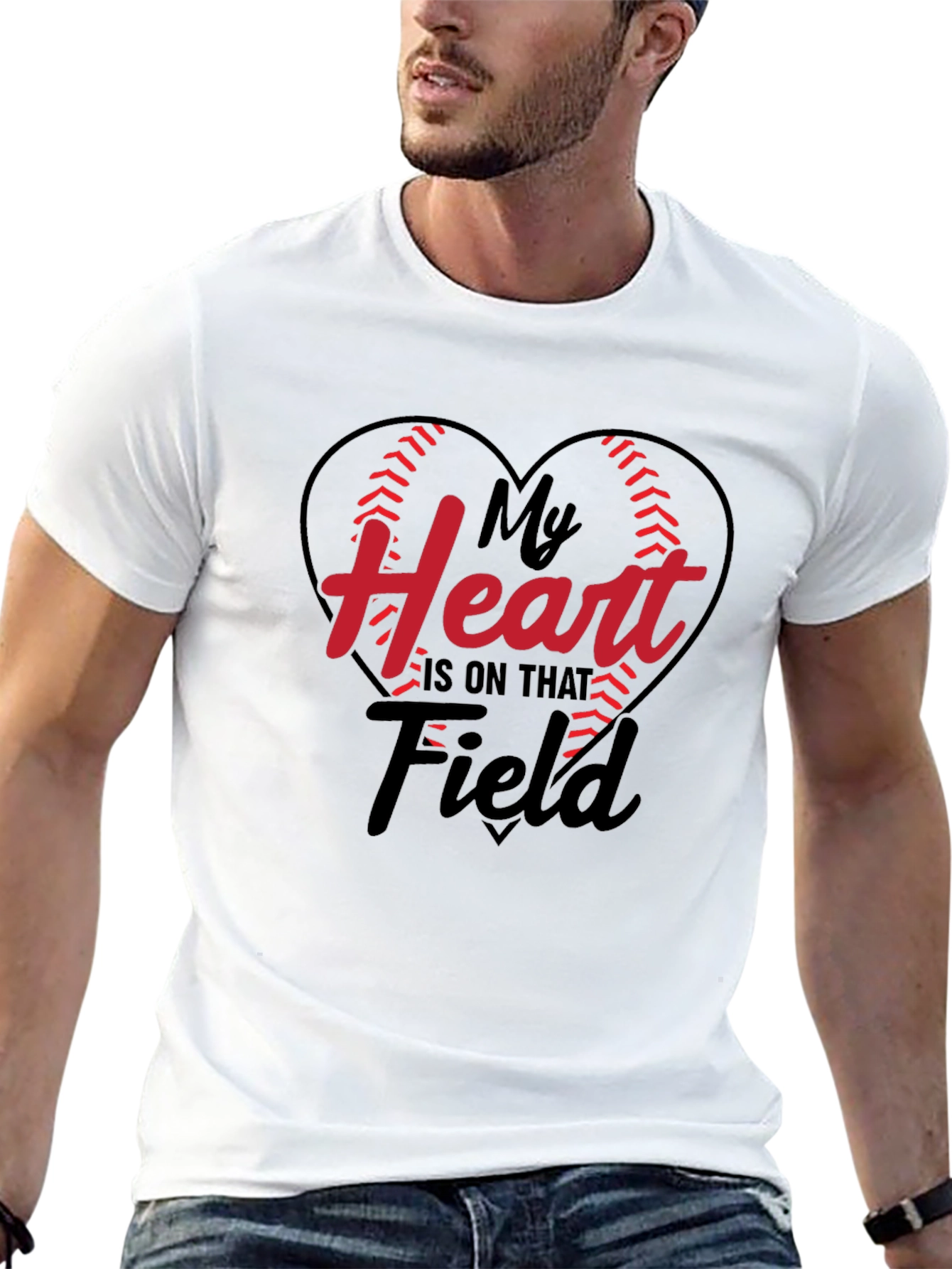 Black Baseball Heart Graphic Tee - Game Day T-Shirt view 13