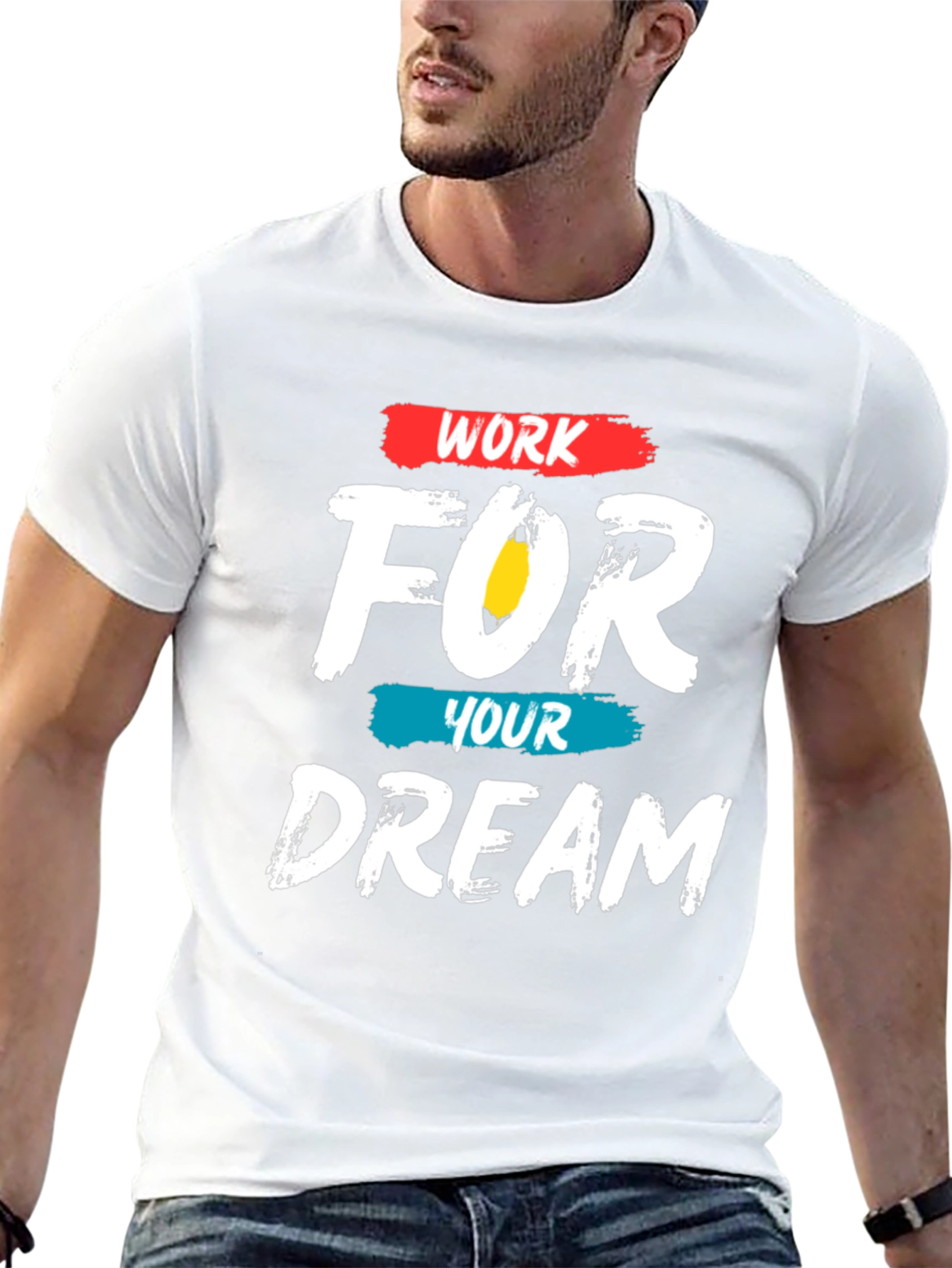 Black Work For Your Dream Graphic Tee - Motivational T-Shirt view 13