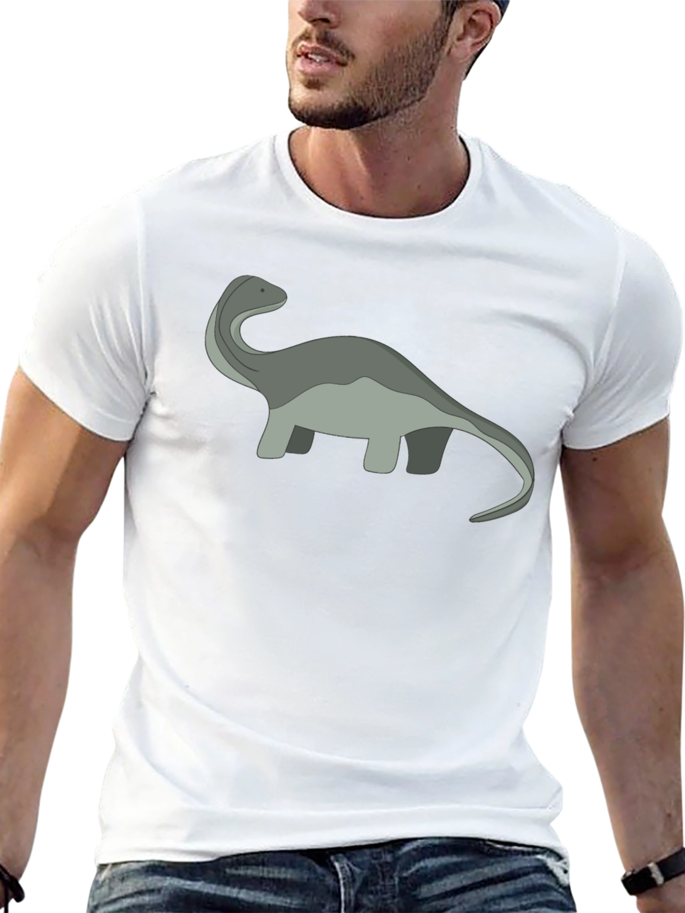 Black Cartoon Dinosaur Graphic Tee - Black view 13