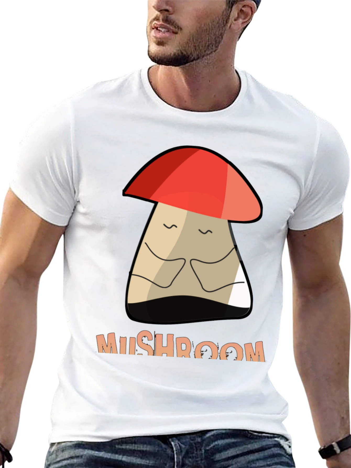 Black Mushroom Graphic Tee - Unisex Cotton T-Shirt view 13