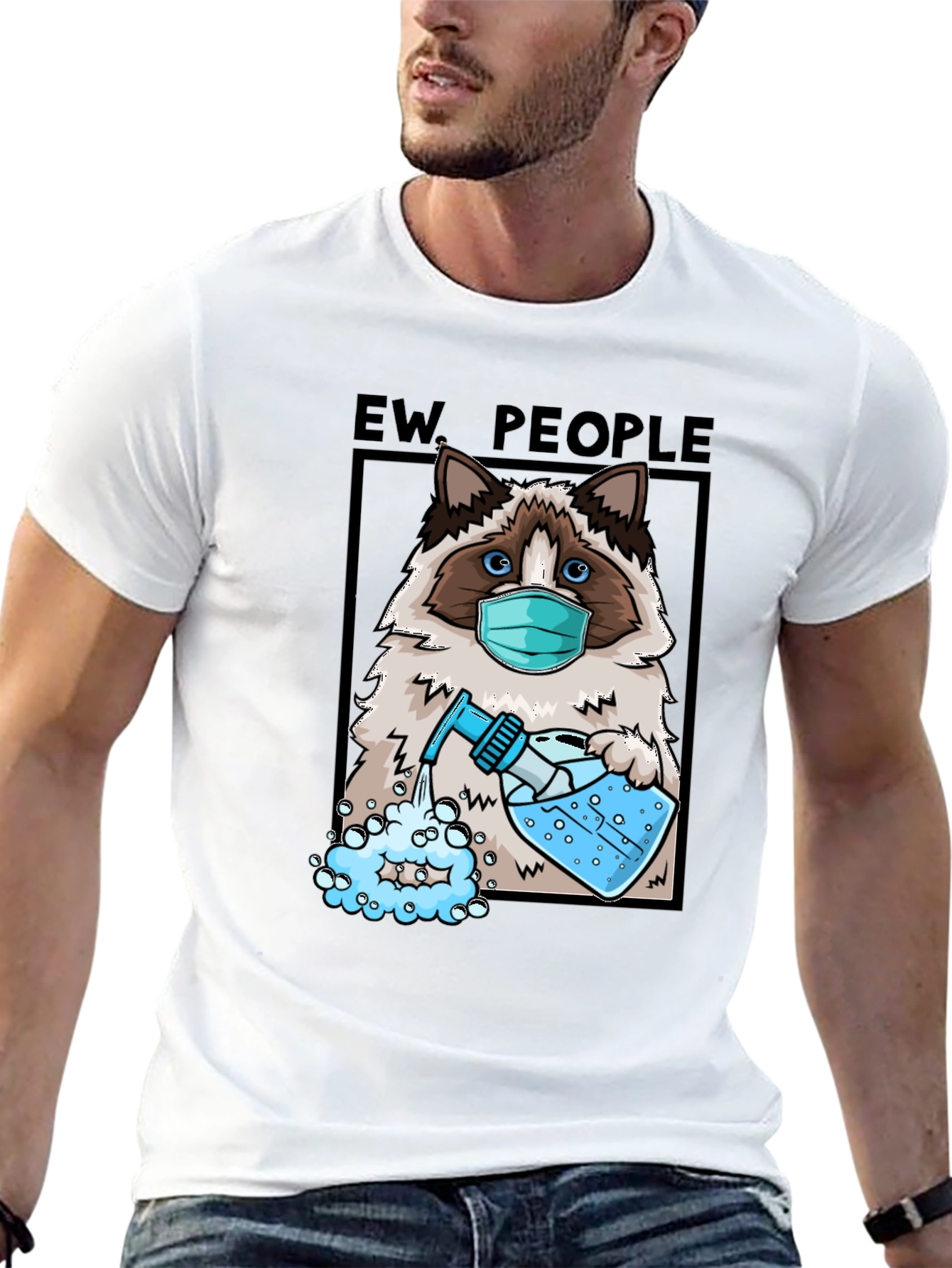 Black Ew People Cat T-Shirt view 13