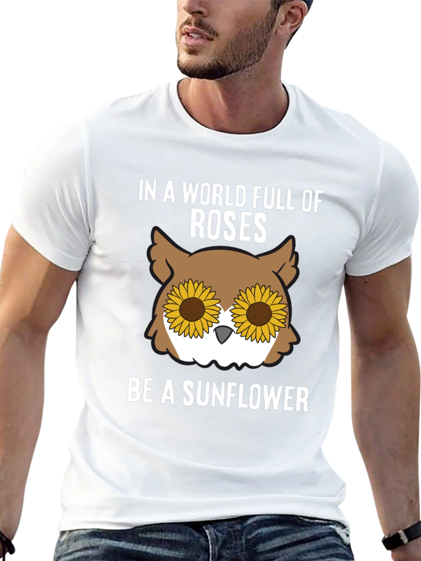 Black Sunflower Owl Graphic Tee - Be a Sunflower view 13