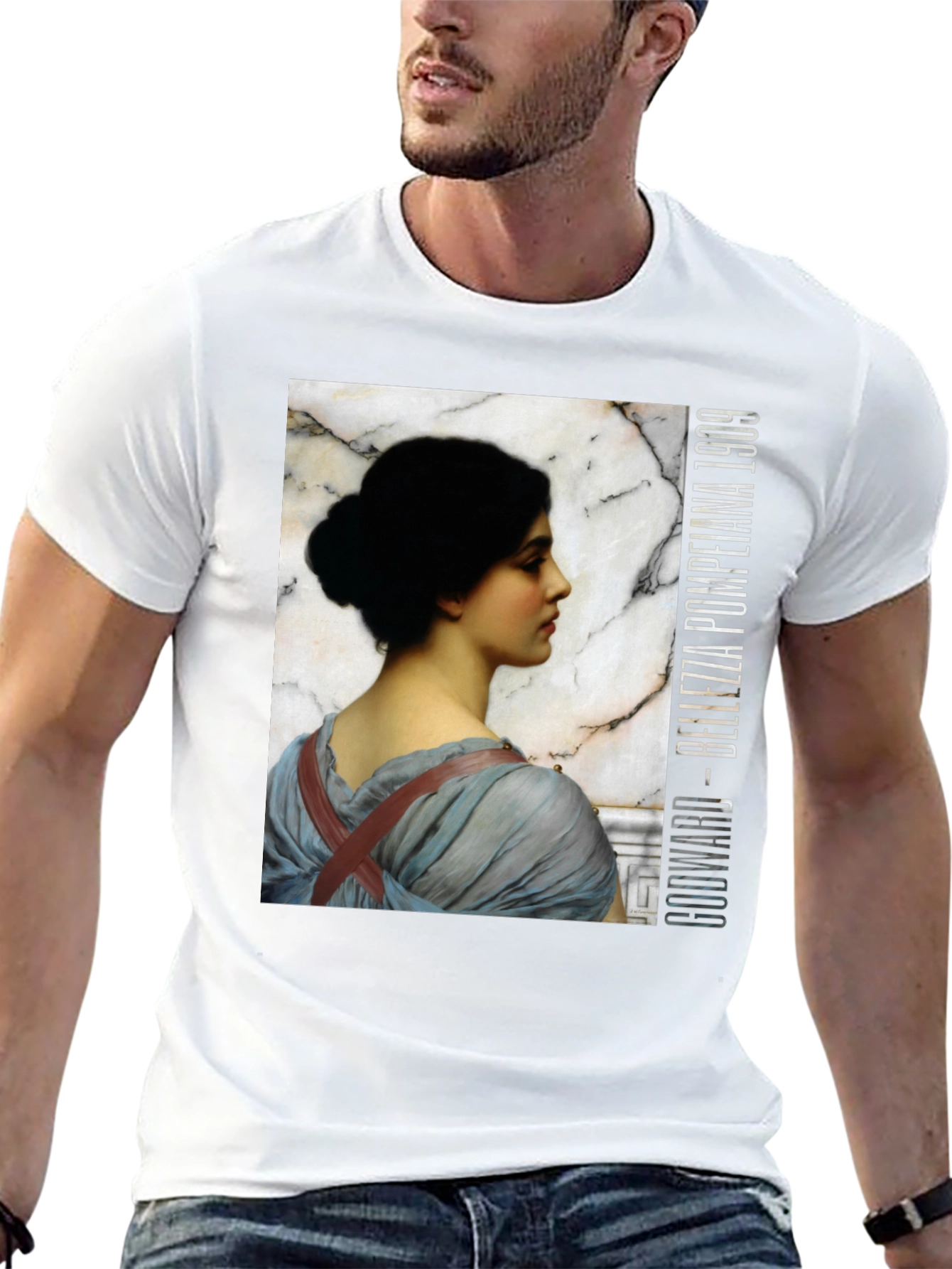 Black Godward Bellezza Pompeiana 1909 T-Shirt view 13