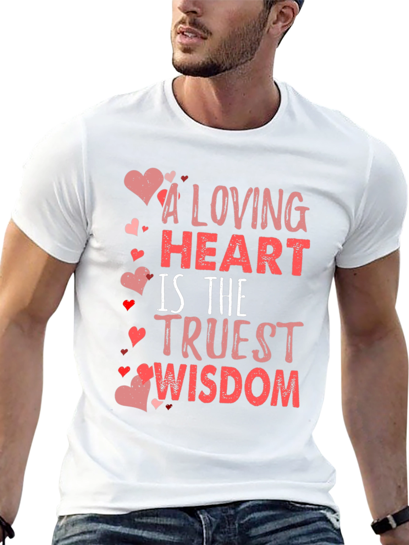 Black Loving Heart Wisdom Black T-Shirt view 13