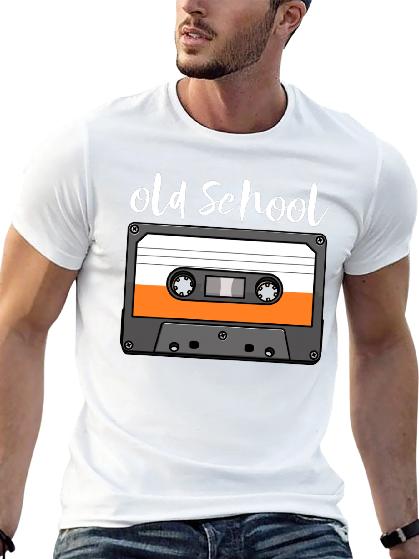 Black Old School Cassette Tape Graphic Tee view 13