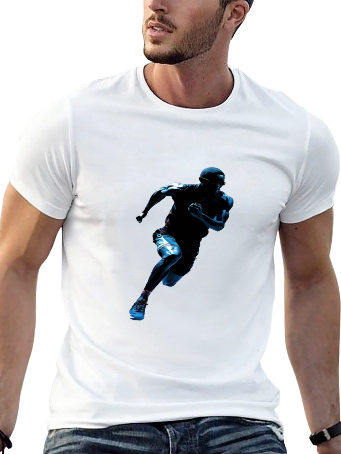 Black Running Man Graphic Black T-Shirt view 13