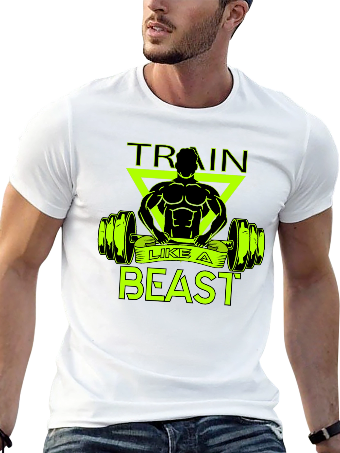 Black Train Like A Beast Black Graphic Tee view 13