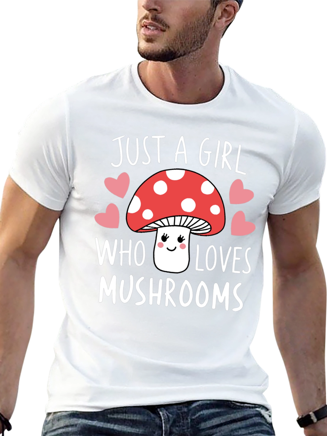 Black Just A Girl Who Loves Mushrooms Graphic Tee view 13